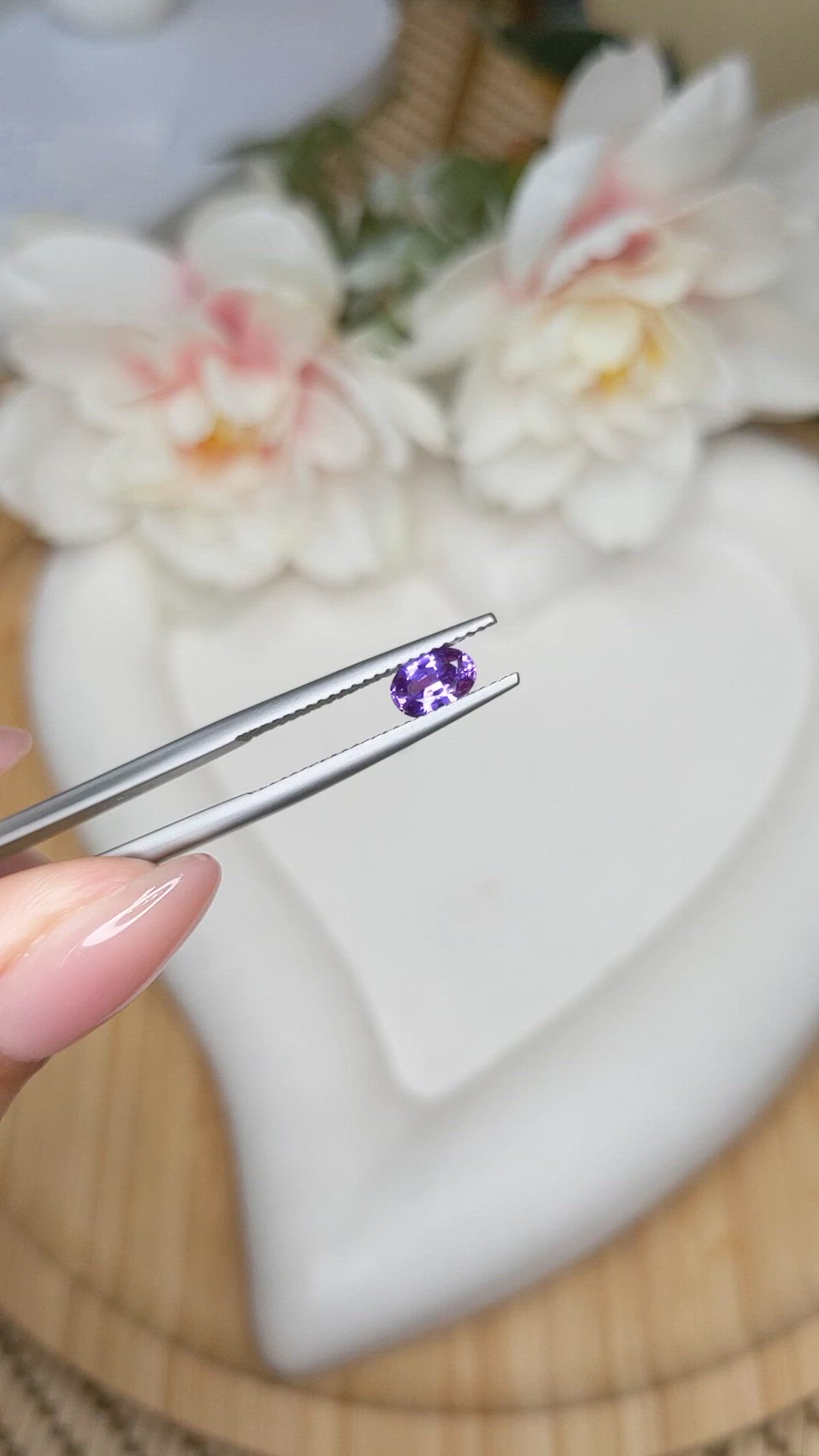 0.66 Ct. Purple Sapphire from Ceylon (Sri Lanka) Size Video