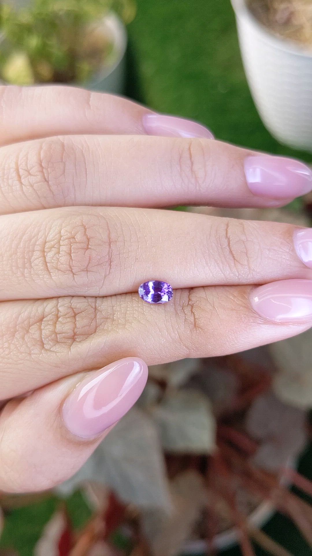 0.66 Ct. Purple Sapphire from Ceylon (Sri Lanka) Size Video