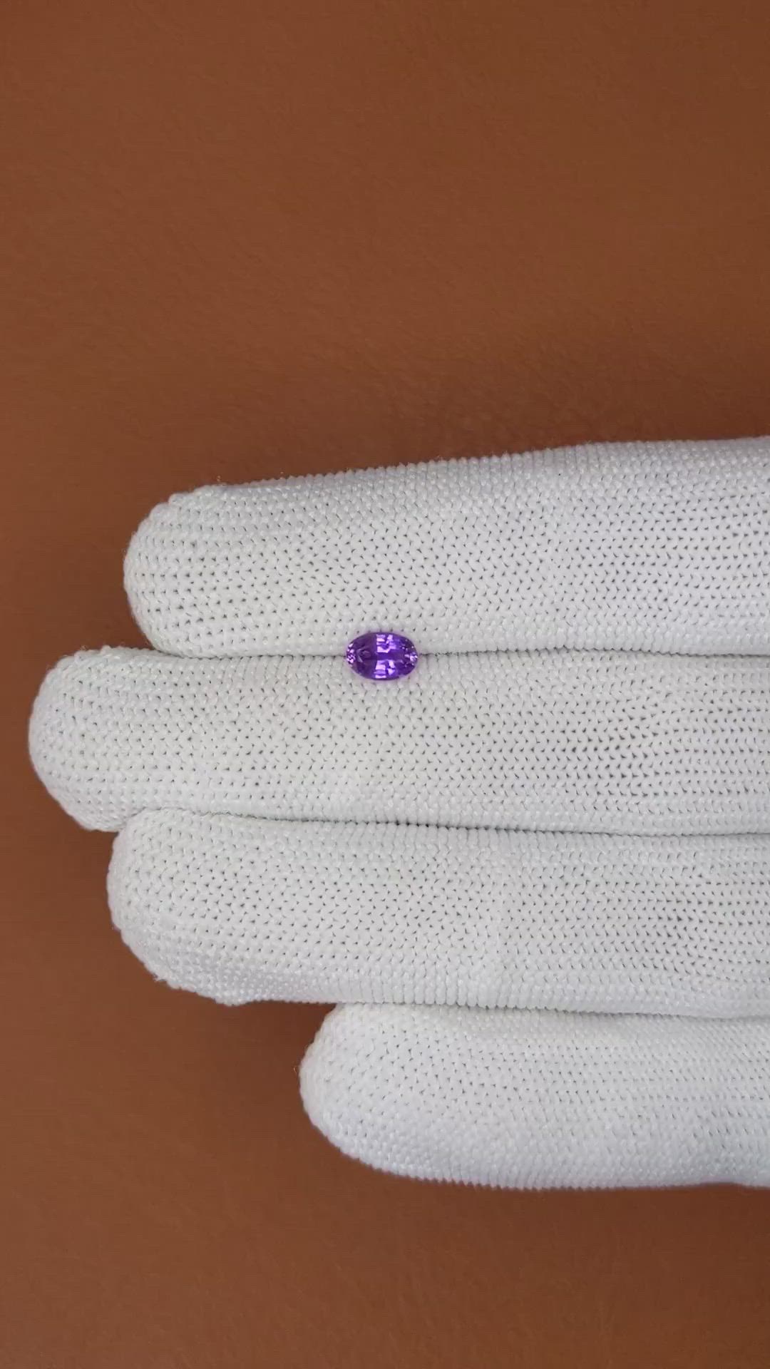 0.66 Ct. Purple Sapphire from Ceylon (Sri Lanka) Size Video