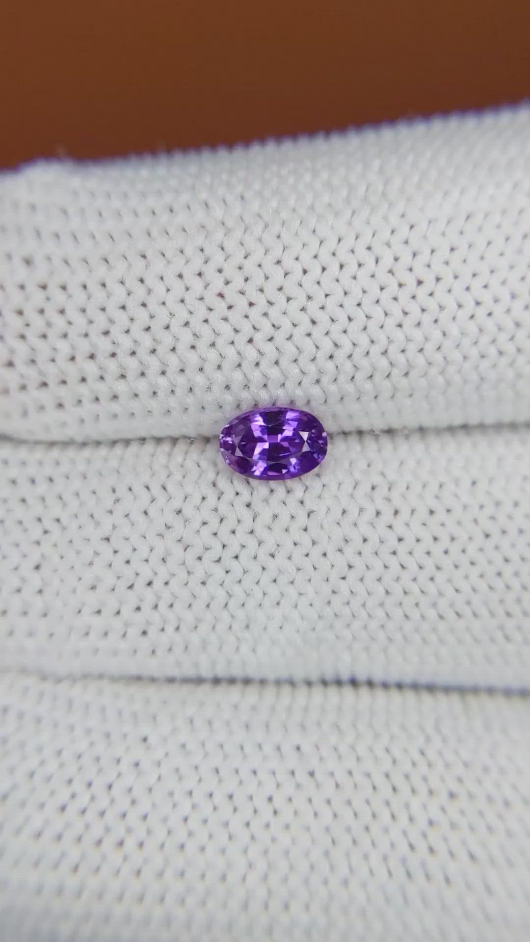 0.66 Ct. Purple Sapphire from Ceylon (Sri Lanka) Size Video