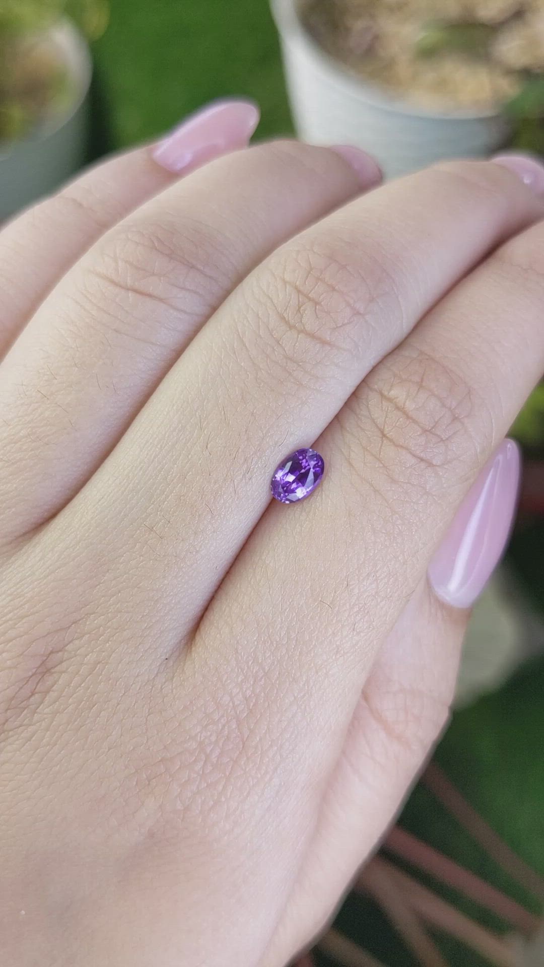 0.66 Ct. Purple Sapphire from Ceylon (Sri Lanka) Size Video