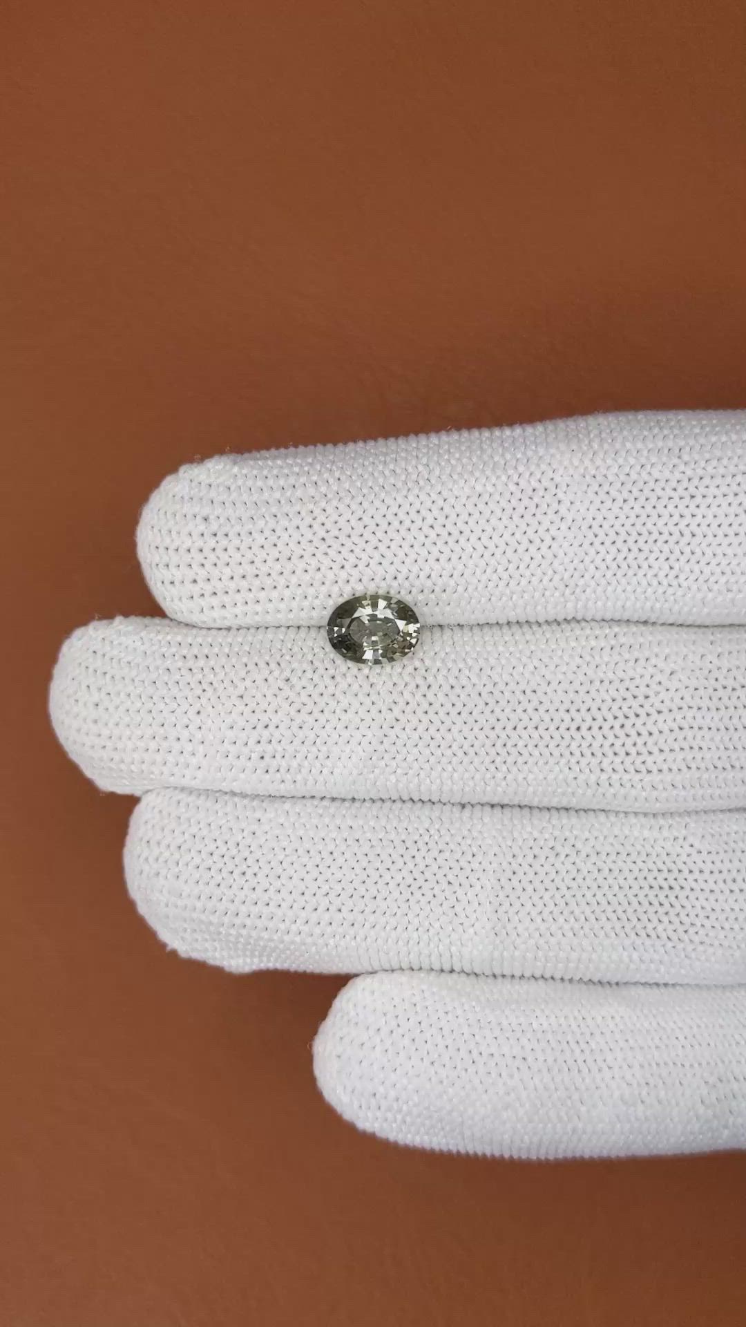 1.37 Ct. Yellowish Green Sapphire from Ceylon (Sri Lanka) Size Video