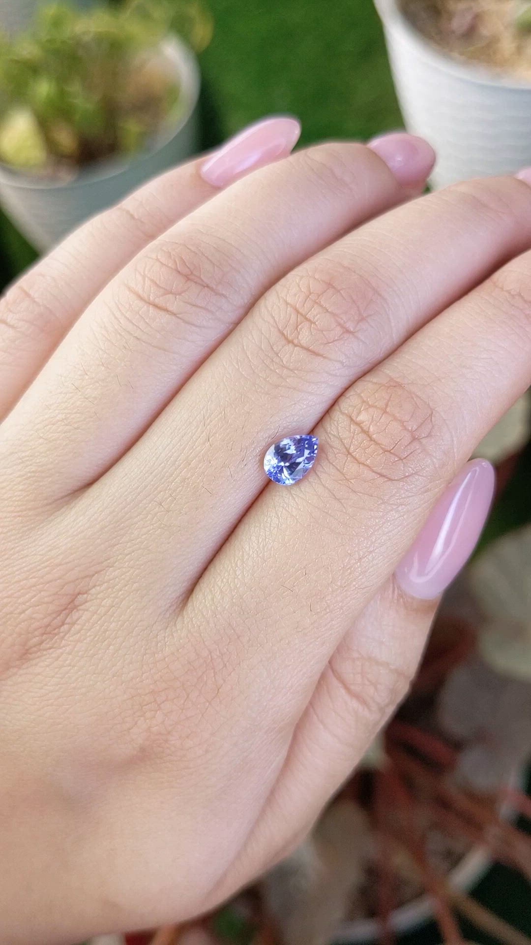 1.13 Ct. Purplish Blue Sapphire from Ceylon (Sri Lanka) Size Video