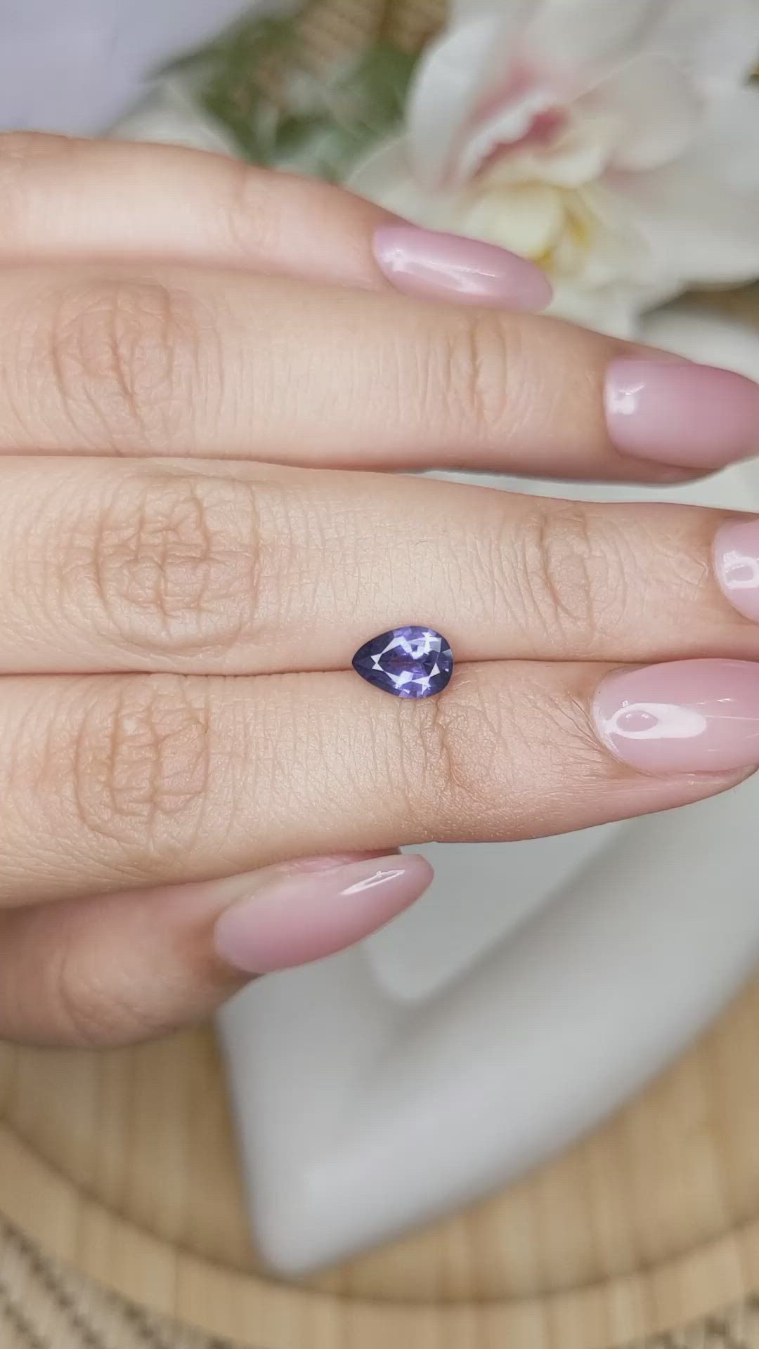 0.92 Ct. Bluish Purple Sapphire from Ceylon (Sri Lanka) Size Video