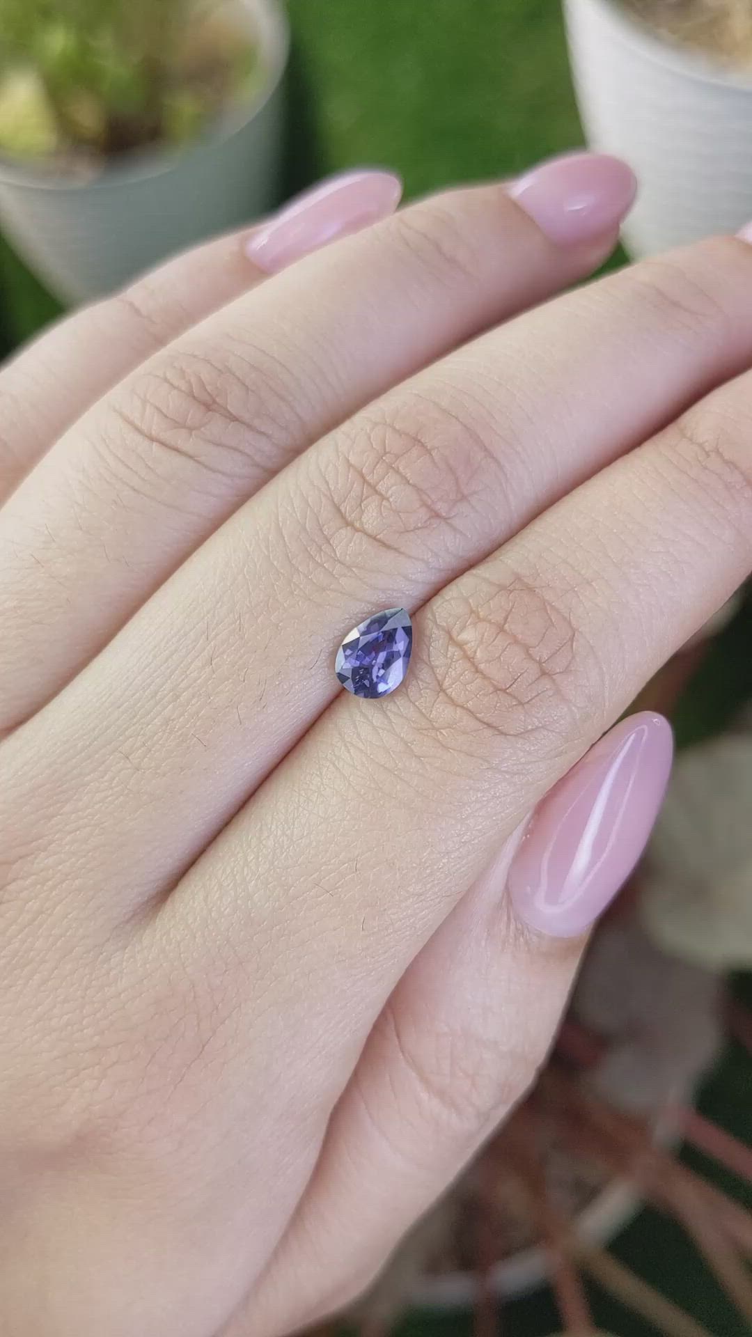 0.92 Ct. Bluish Purple Sapphire from Ceylon (Sri Lanka) Size Video
