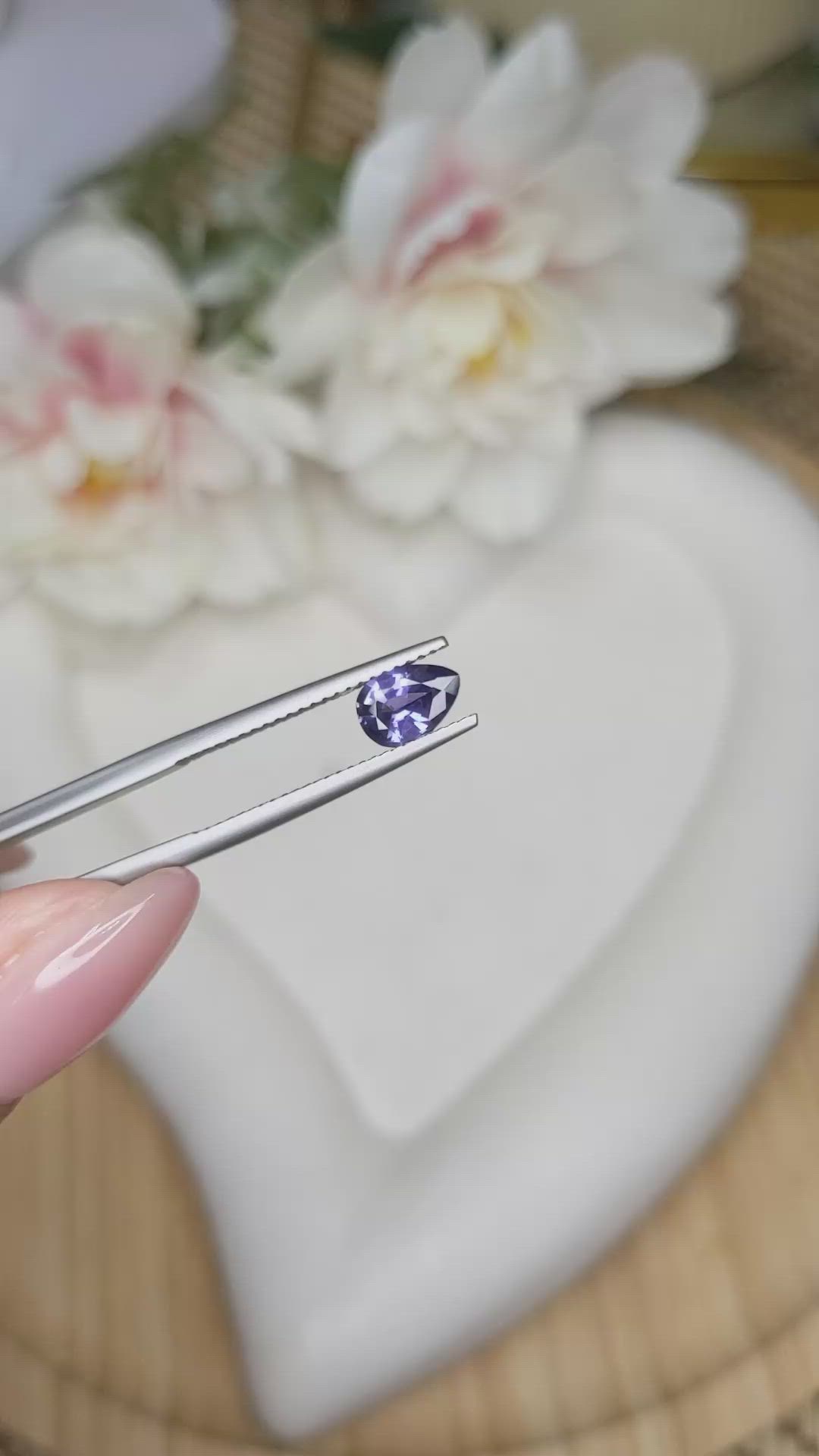 0.92 Ct. Bluish Purple Sapphire from Ceylon (Sri Lanka) Size Video