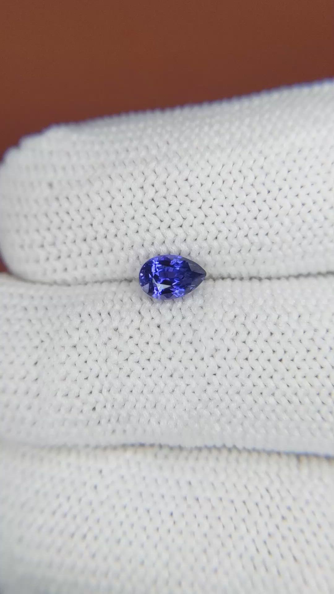0.65 Ct. Purplish Blue Sapphire from Ceylon (Sri Lanka) Size Video