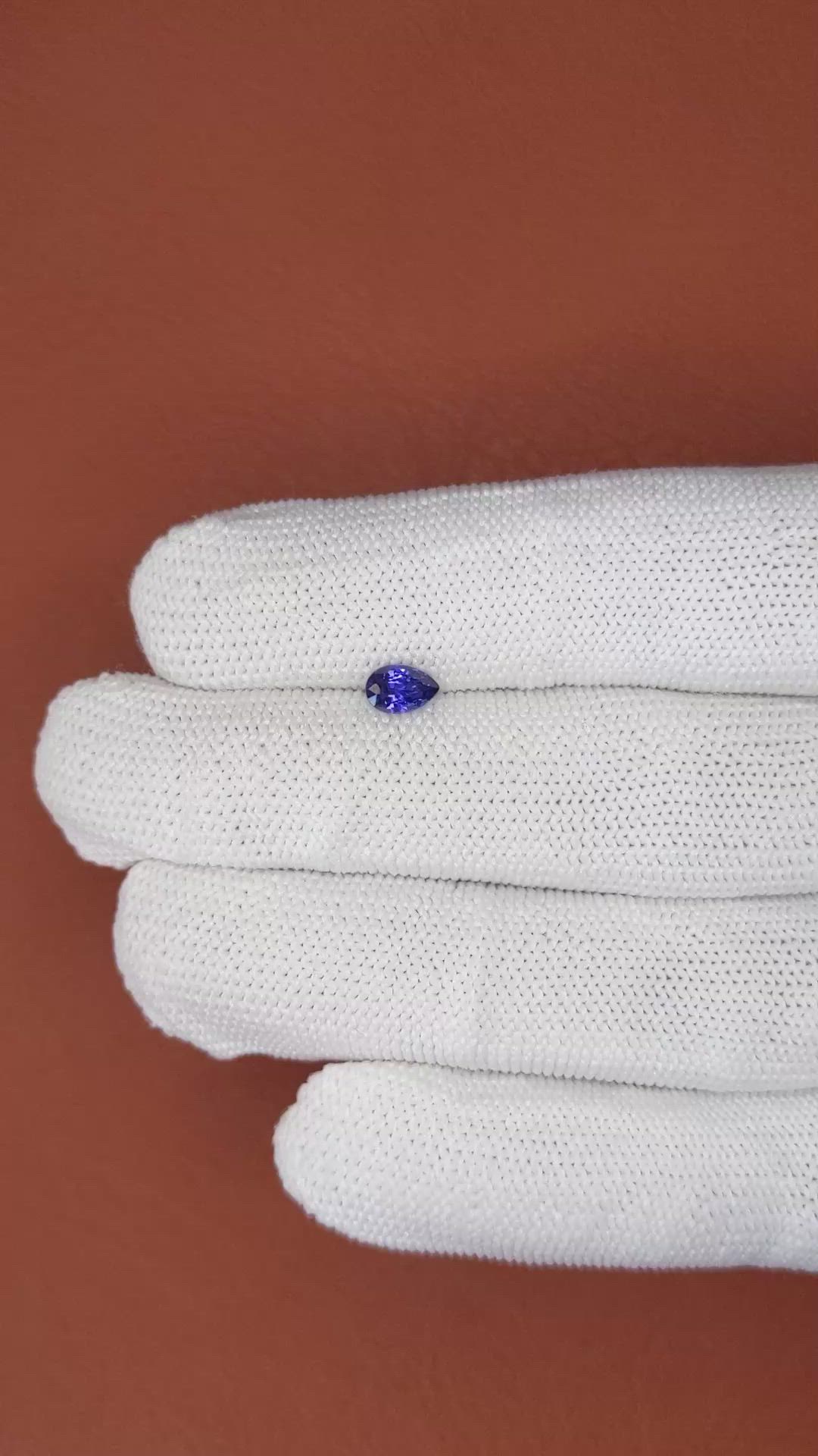0.65 Ct. Purplish Blue Sapphire from Ceylon (Sri Lanka) Size Video