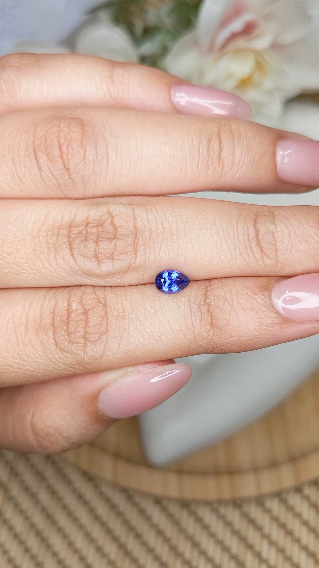 0.65 Ct. Purplish Blue Sapphire from Ceylon (Sri Lanka) Size Video