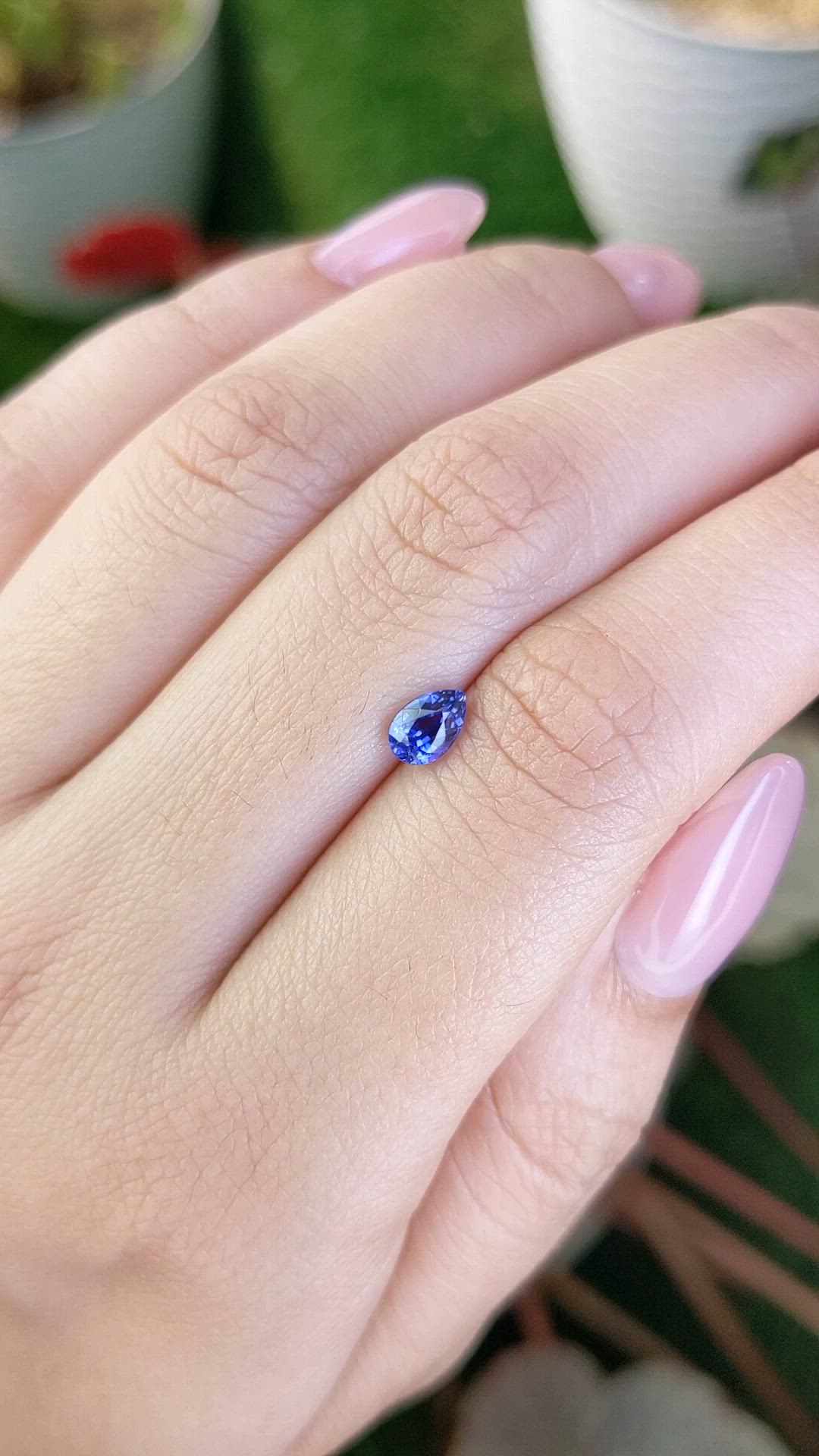 0.65 Ct. Purplish Blue Sapphire from Ceylon (Sri Lanka) Size Video
