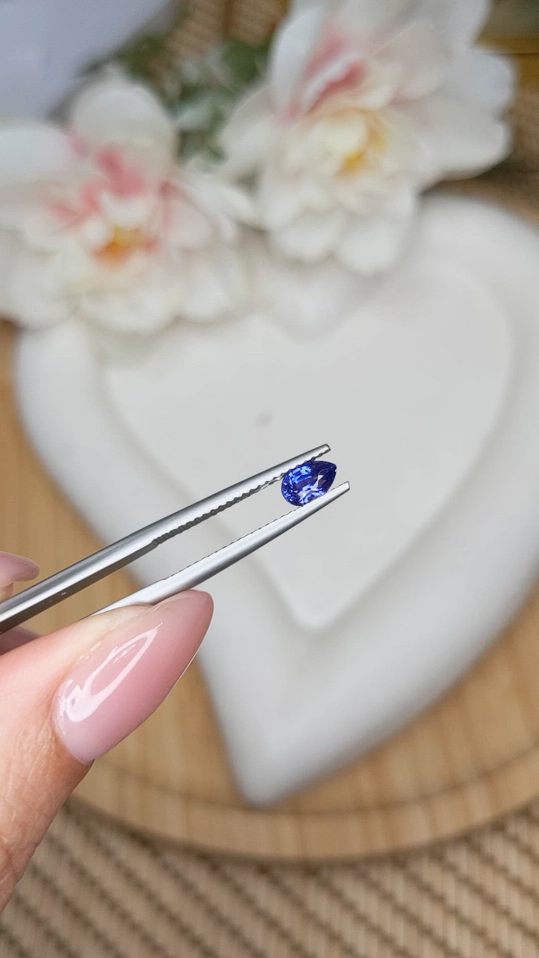 0.65 Ct. Purplish Blue Sapphire from Ceylon (Sri Lanka) Size Video