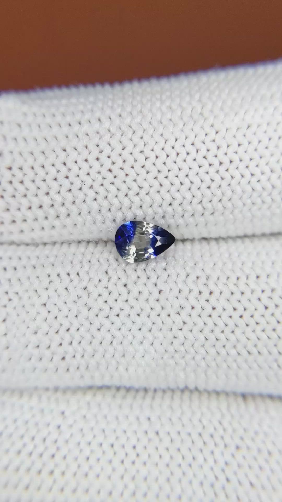 0.51 Ct. Bi Color / Parti Sapphire from Ceylon (Sri Lanka) Size Video