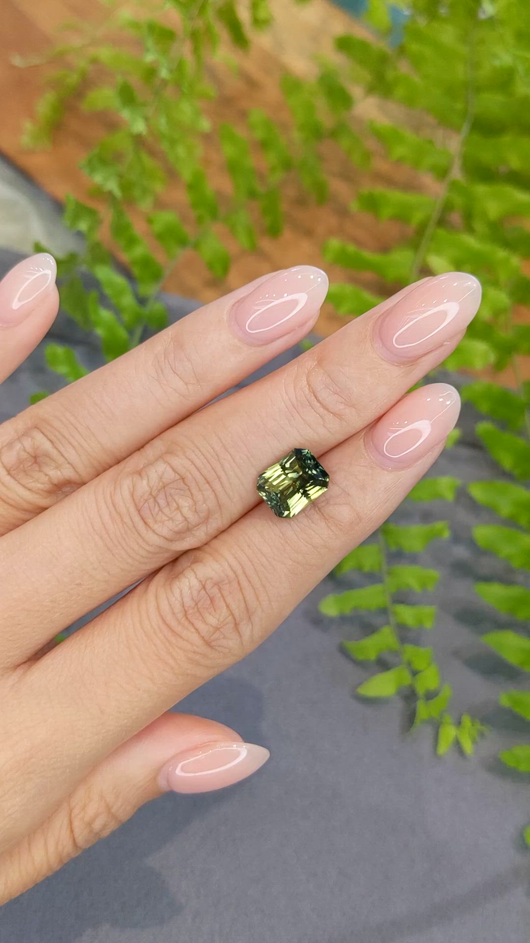 4.13 Ct. Yellowish Green Sapphire from Madagascar Size Video