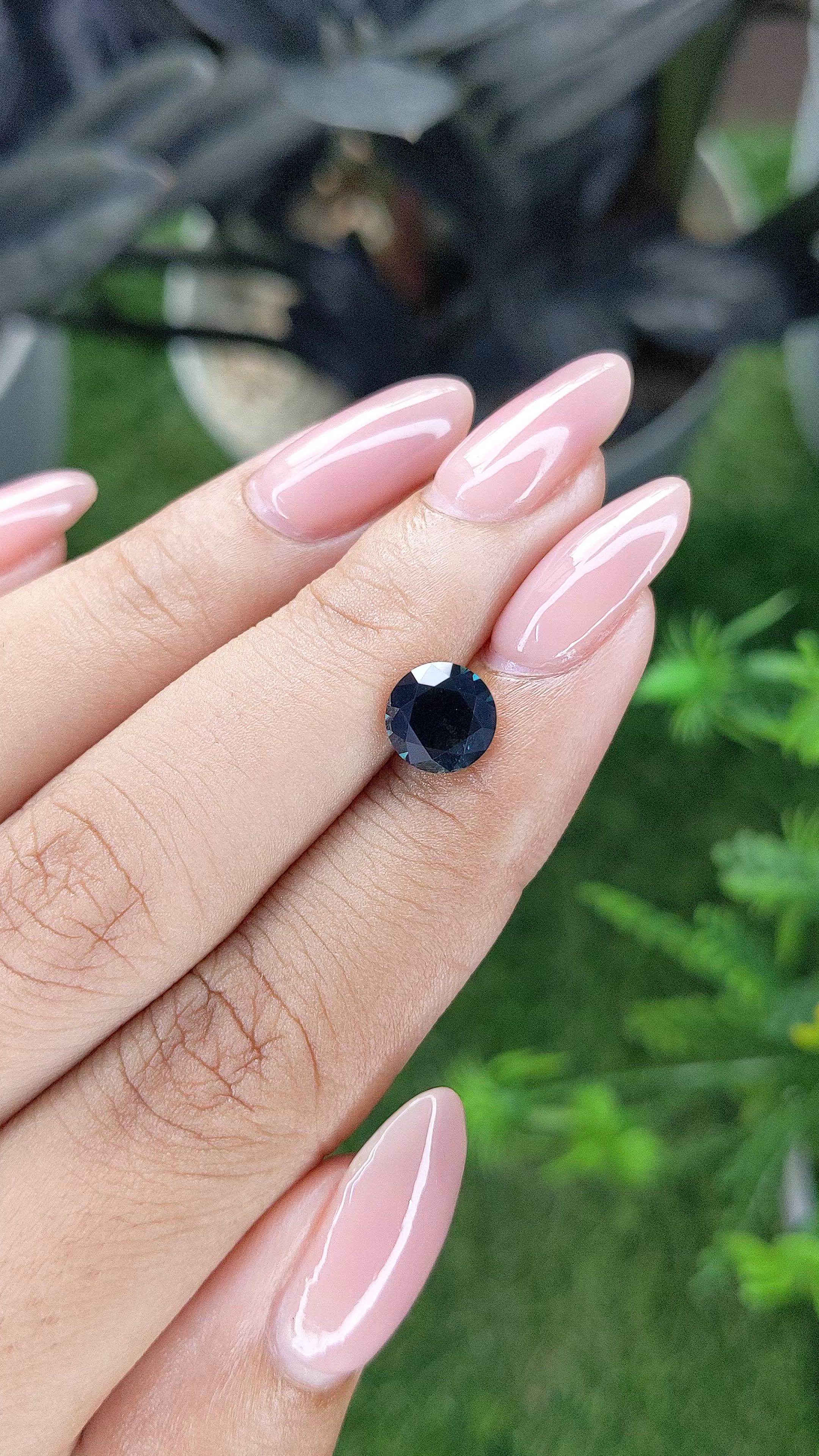 1.91 Ct. Bluish Green Sapphire from Madagascar Size Video