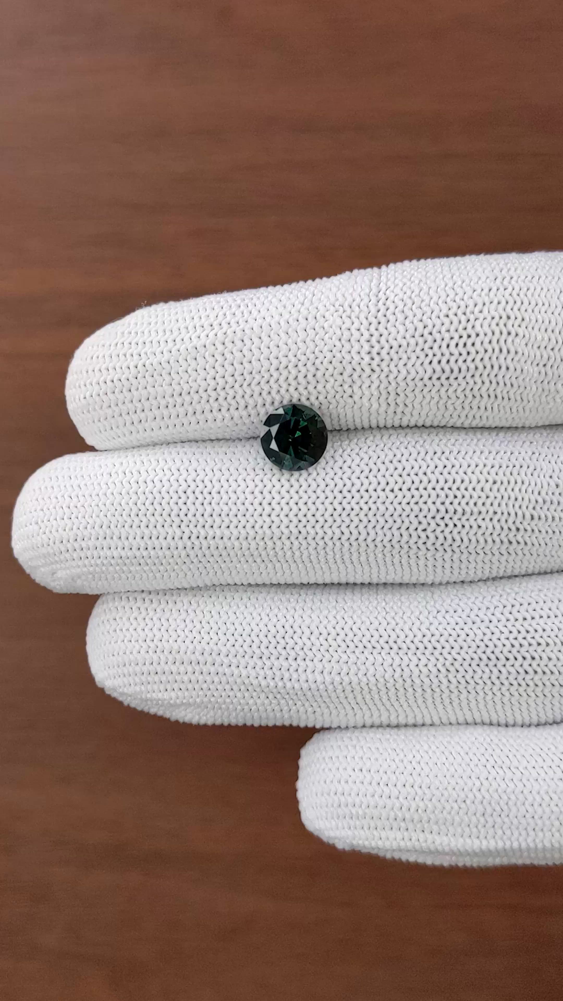 1.91 Ct. Bluish Green Sapphire from Madagascar Size Video