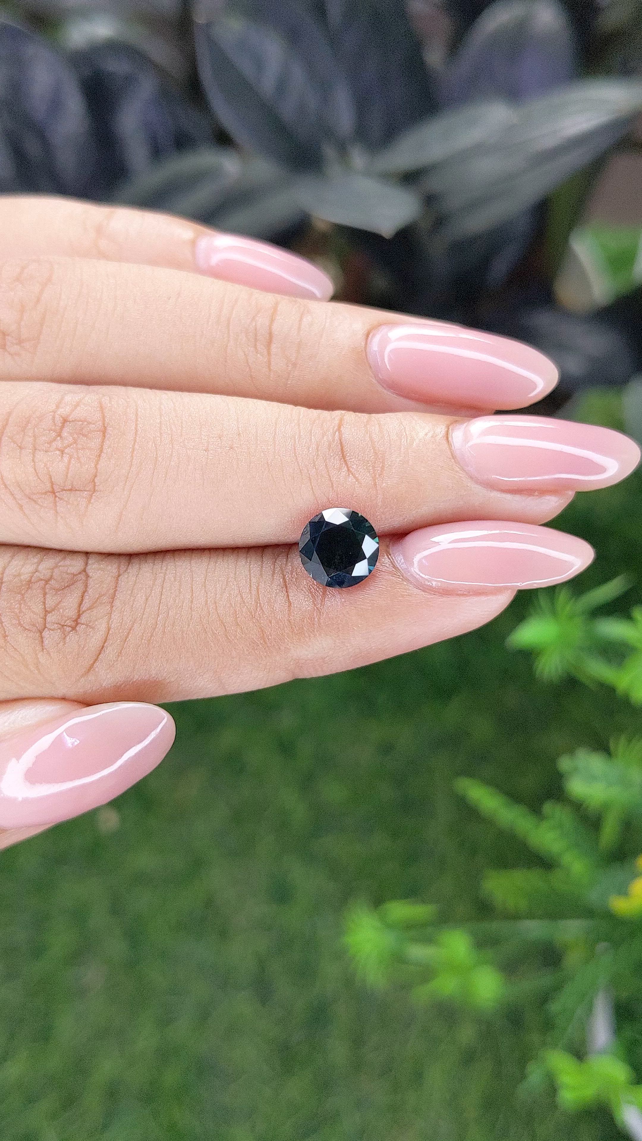 1.91 Ct. Bluish Green Sapphire from Madagascar Size Video