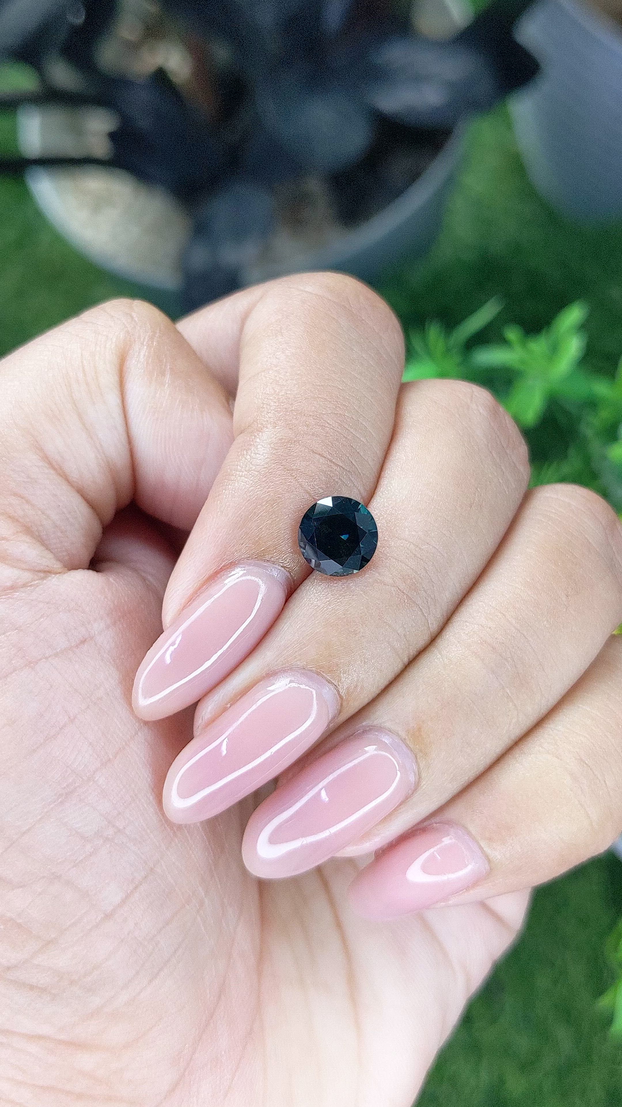 1.91 Ct. Bluish Green Sapphire from Madagascar Size Video
