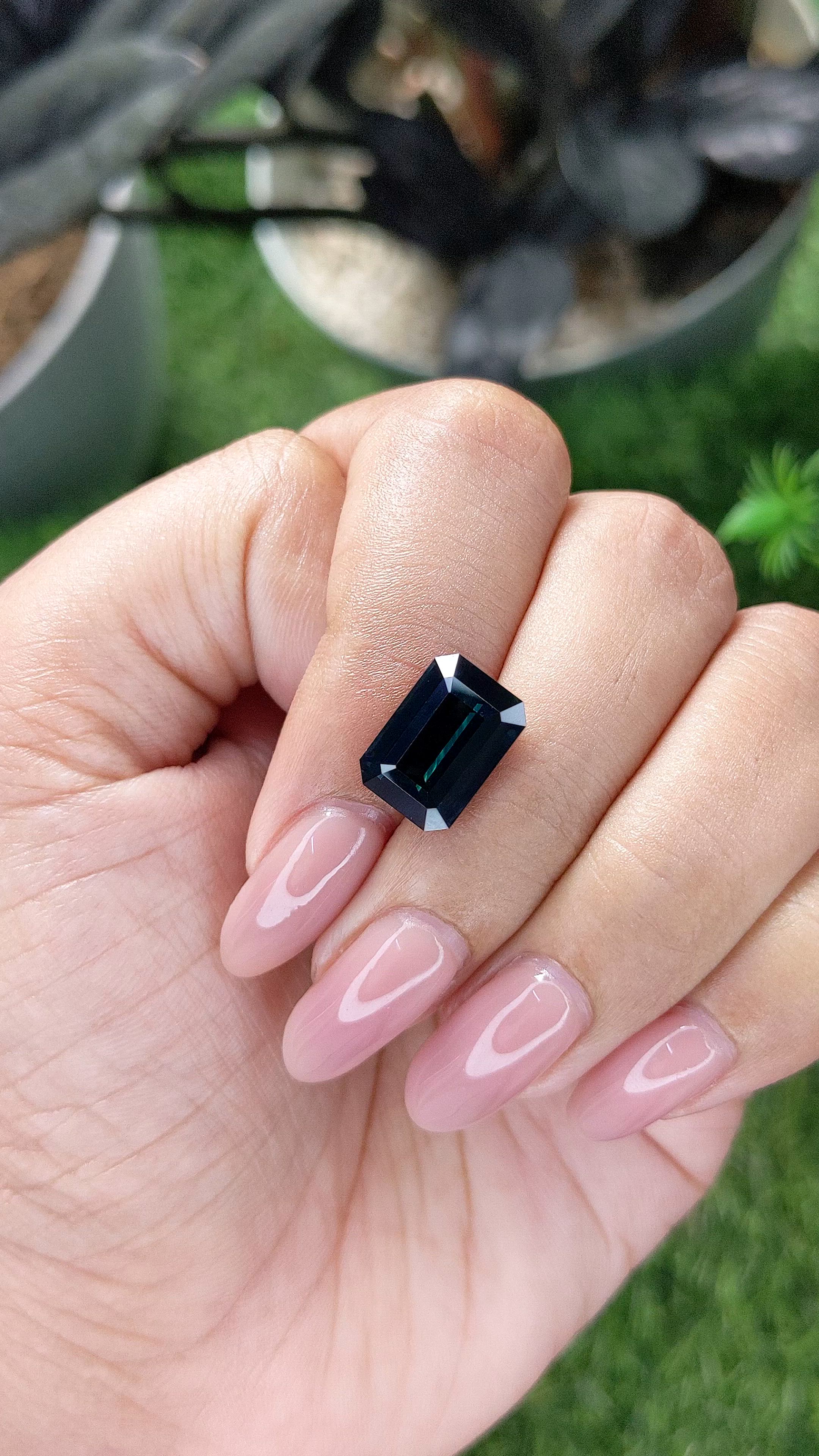 5.97 Ct. Greenish Blue Sapphire from Madagascar Size Video