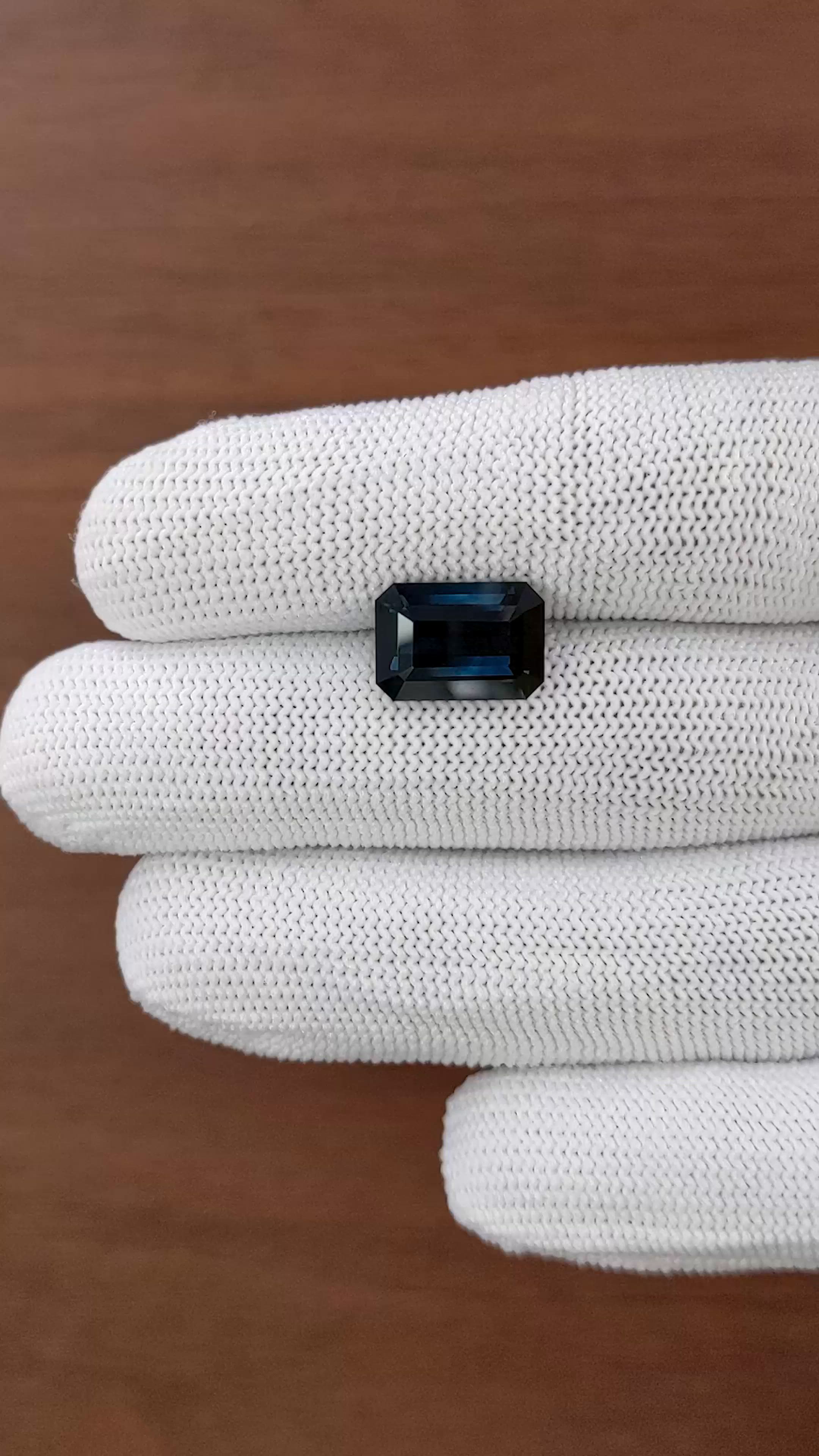 5.97 Ct. Greenish Blue Sapphire from Madagascar Size Video