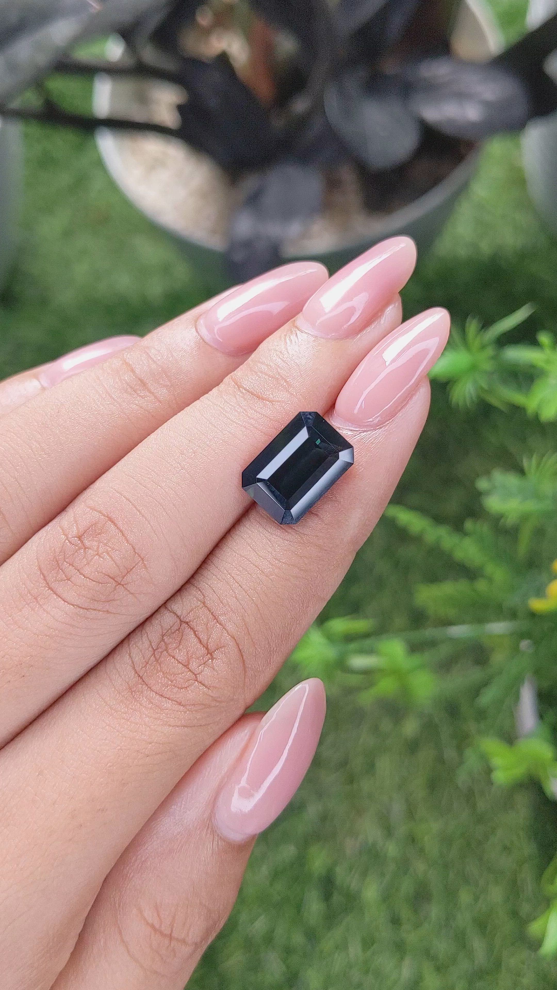 5.97 Ct. Greenish Blue Sapphire from Madagascar Size Video