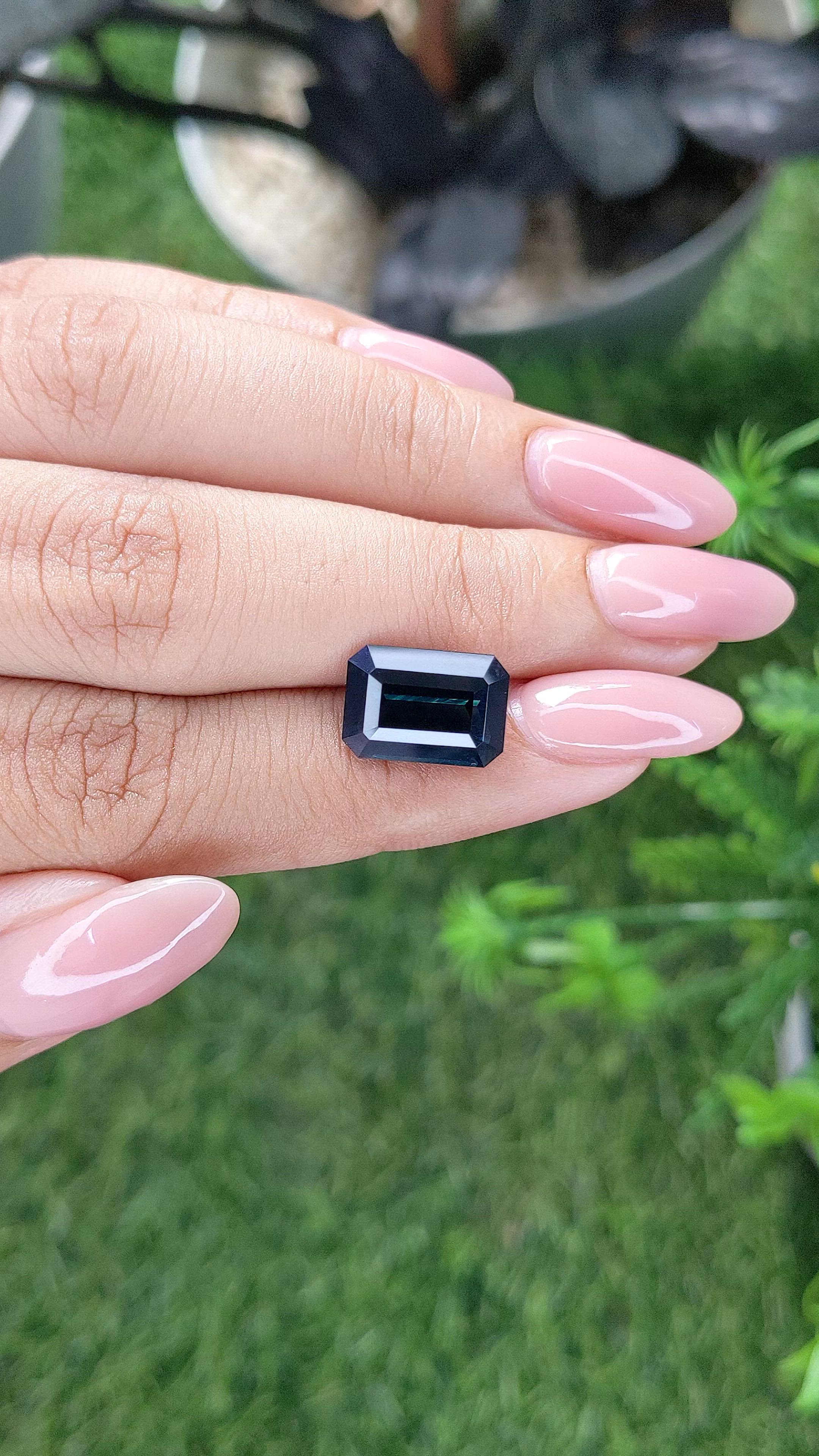 5.97 Ct. Greenish Blue Sapphire from Madagascar Size Video