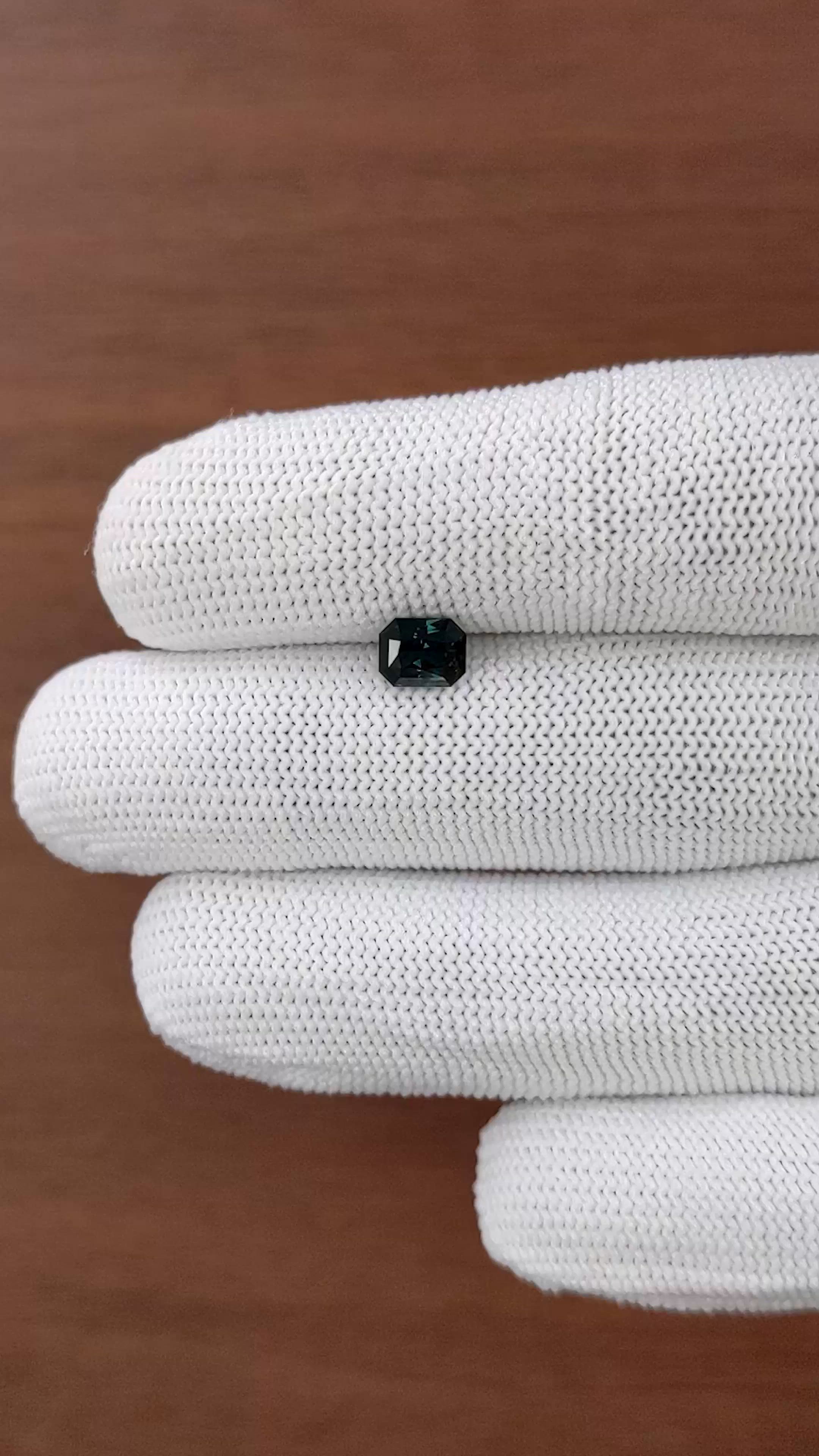 0.95 Ct. Greenish Blue Sapphire from Madagascar Size Video