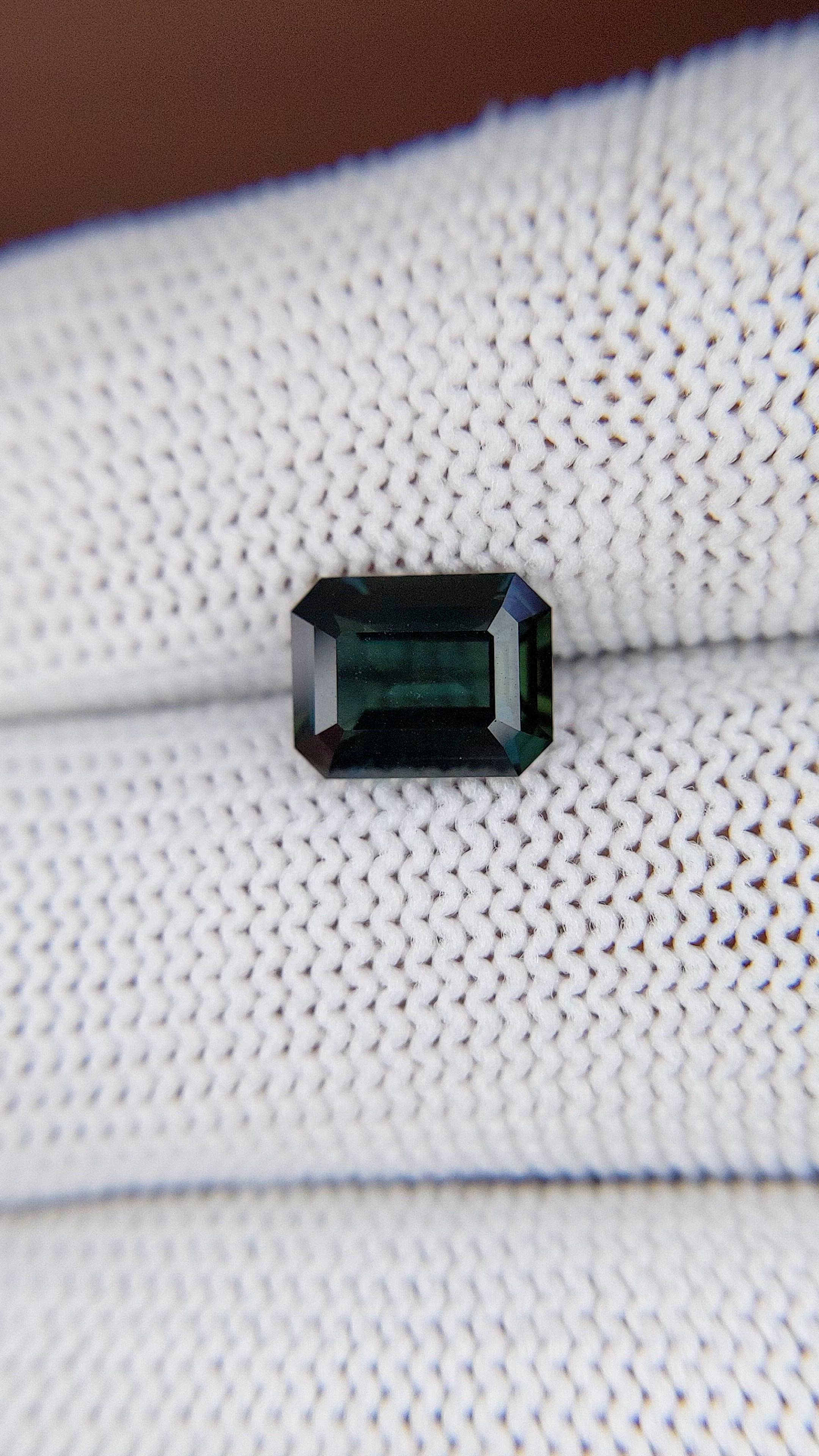 2.18 Ct. Bluish Green Sapphire from Madagascar Size Video