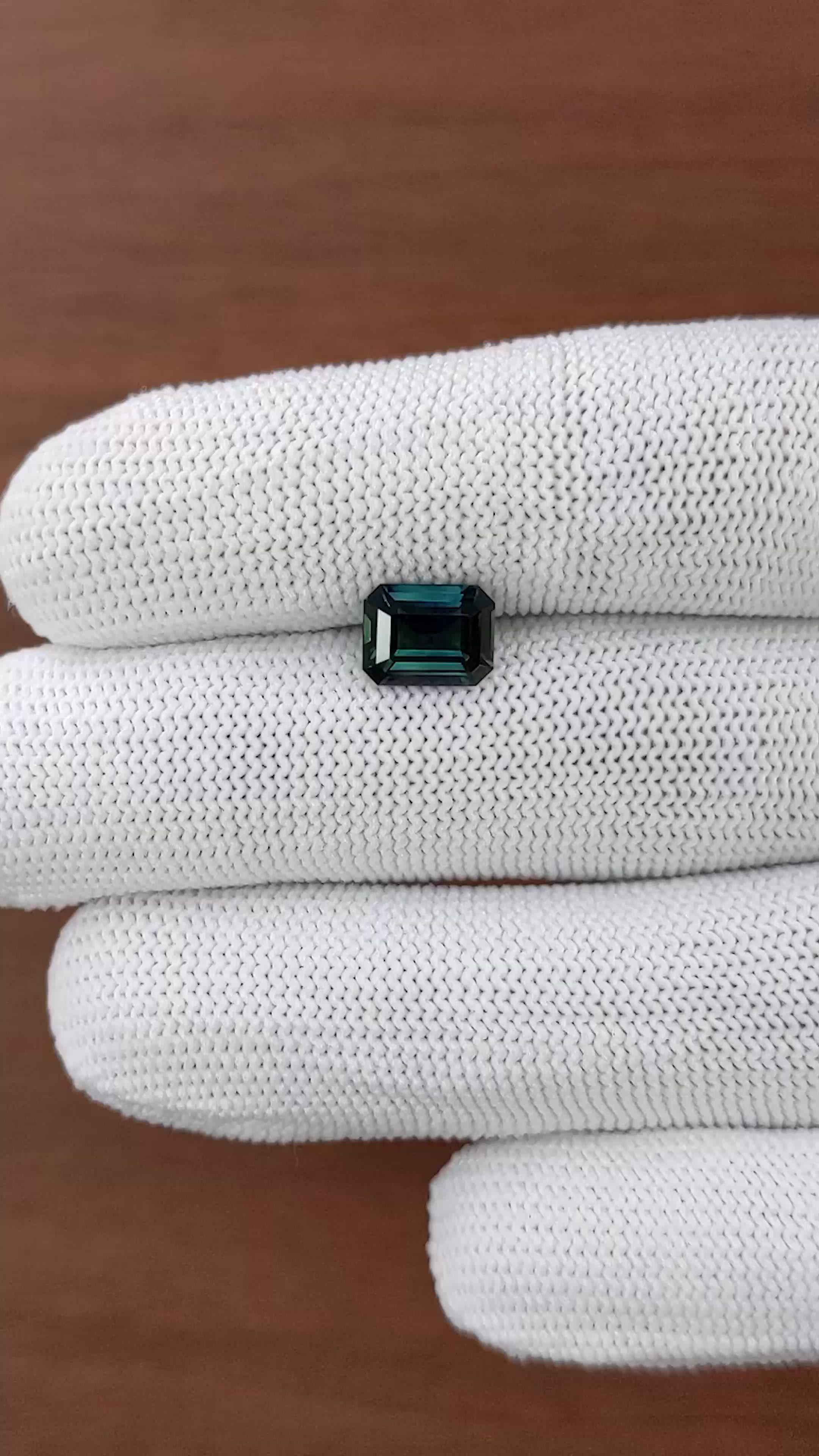 2.18 Ct. Bluish Green Sapphire from Madagascar Size Video