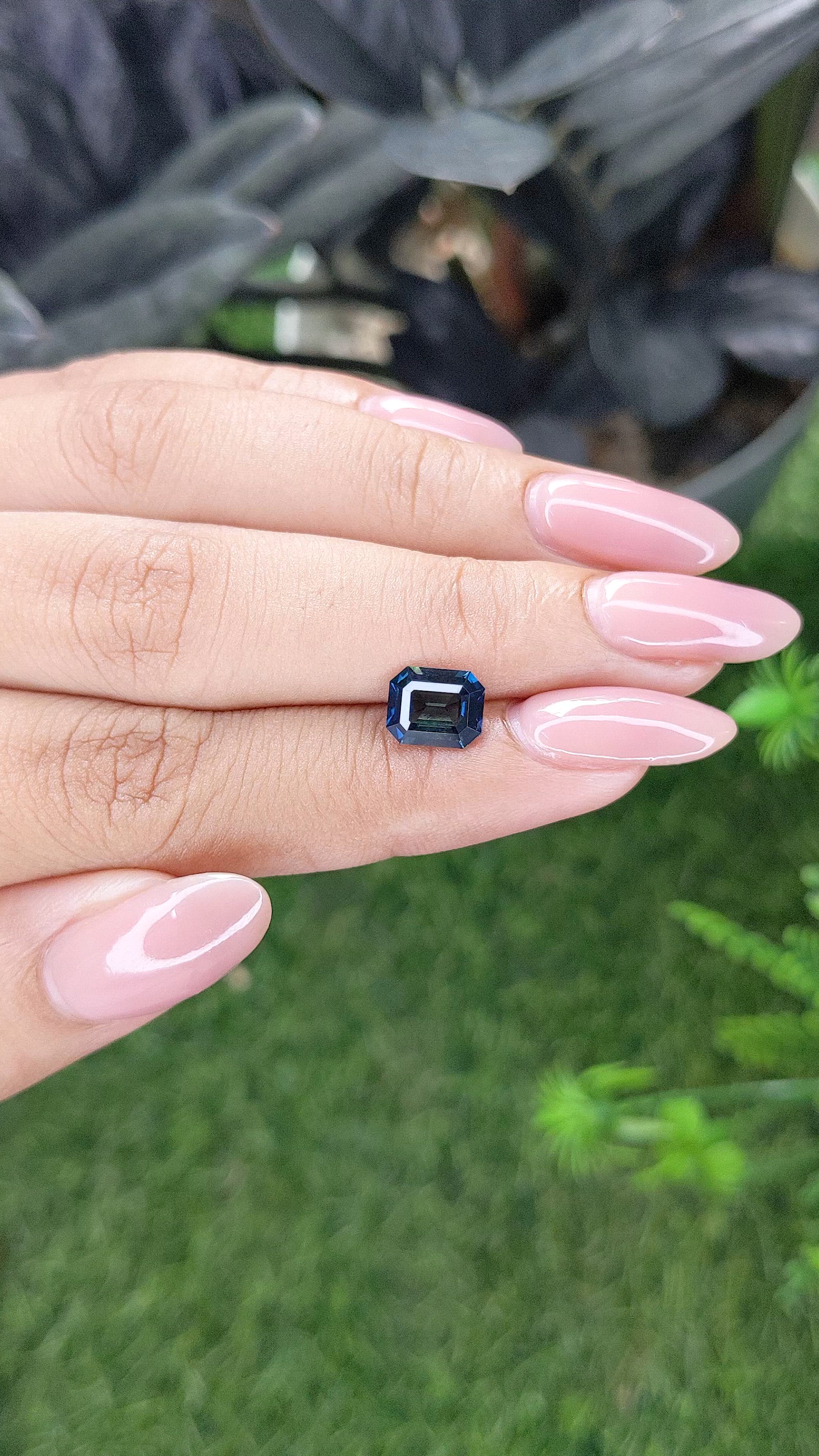 1.91 Ct. Greenish Blue Sapphire from Madagascar Size Video