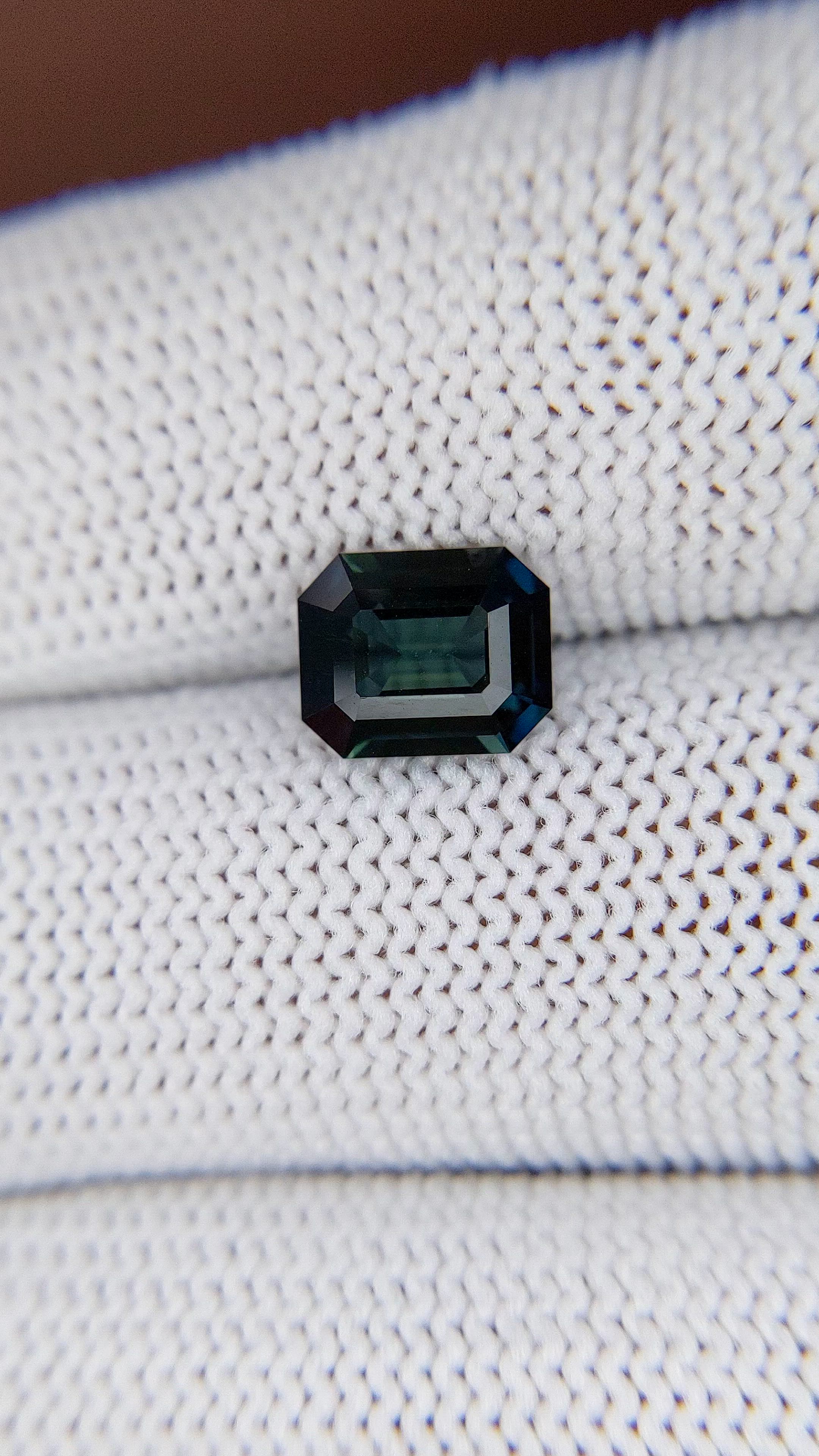 1.91 Ct. Greenish Blue Sapphire from Madagascar Size Video