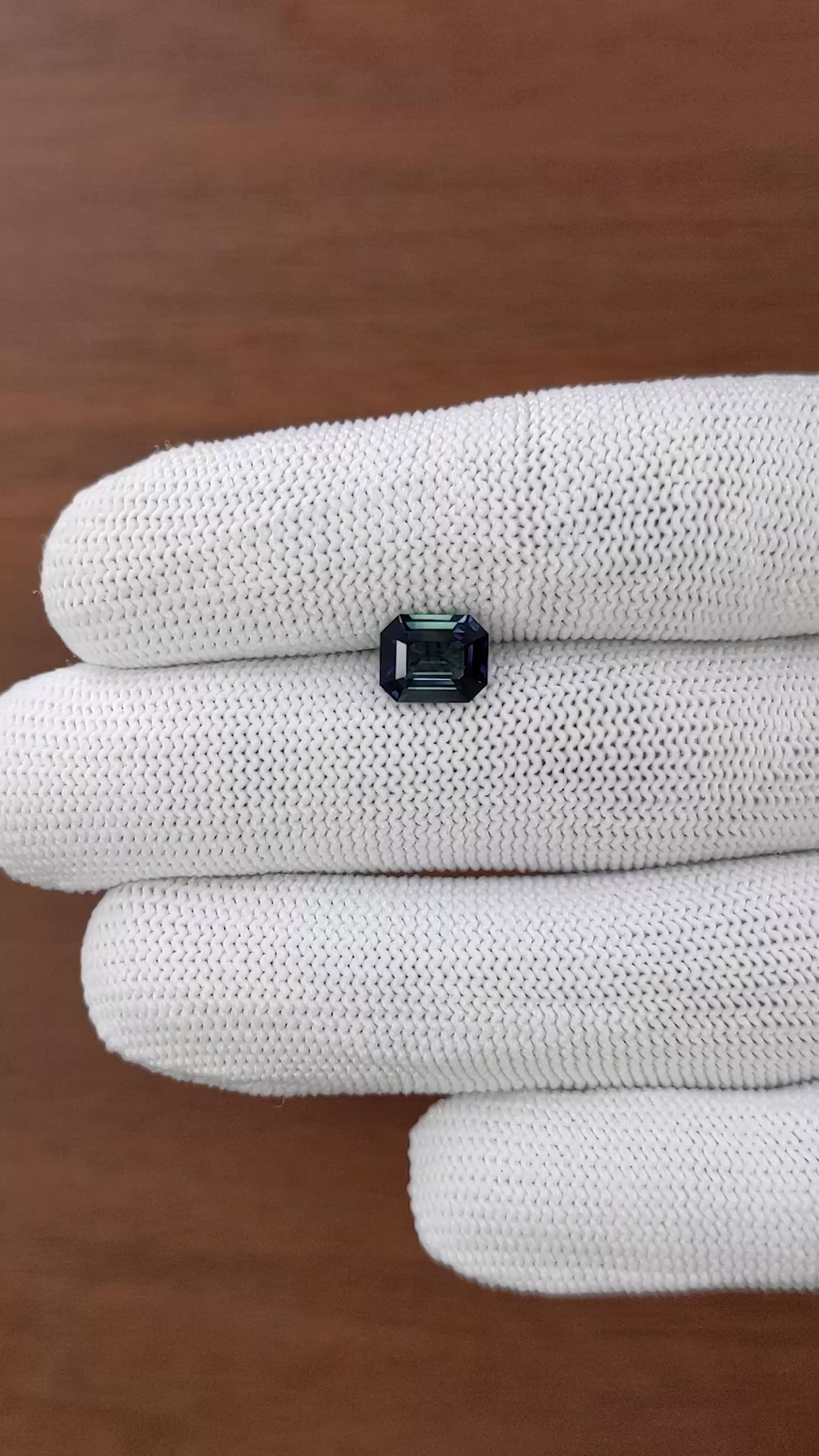 1.91 Ct. Greenish Blue Sapphire from Madagascar Size Video