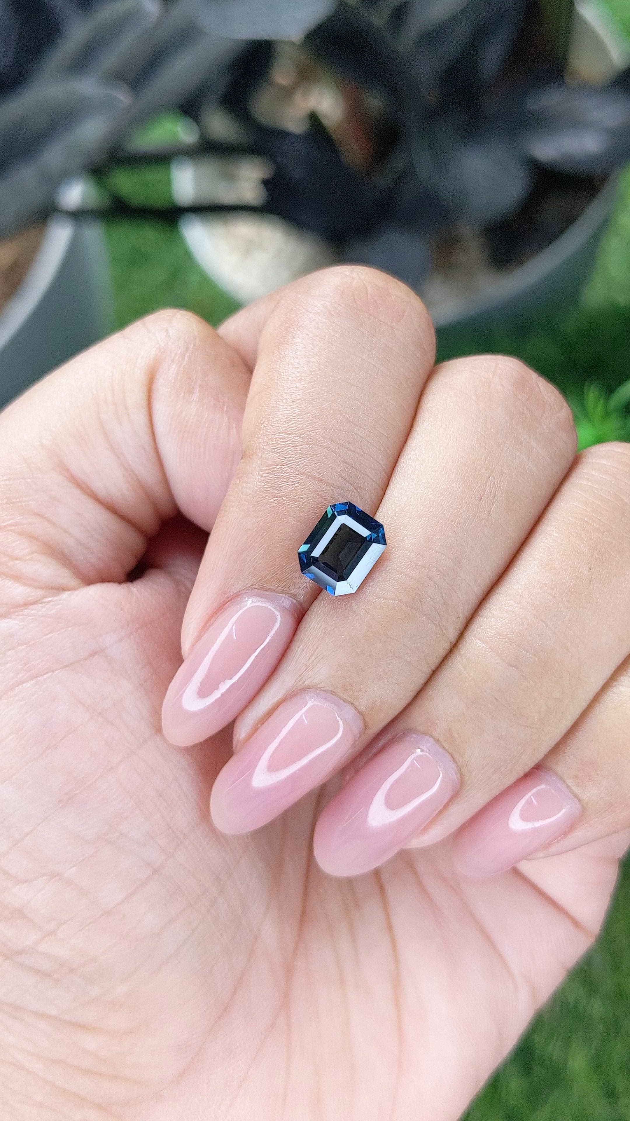 1.91 Ct. Greenish Blue Sapphire from Madagascar Size Video