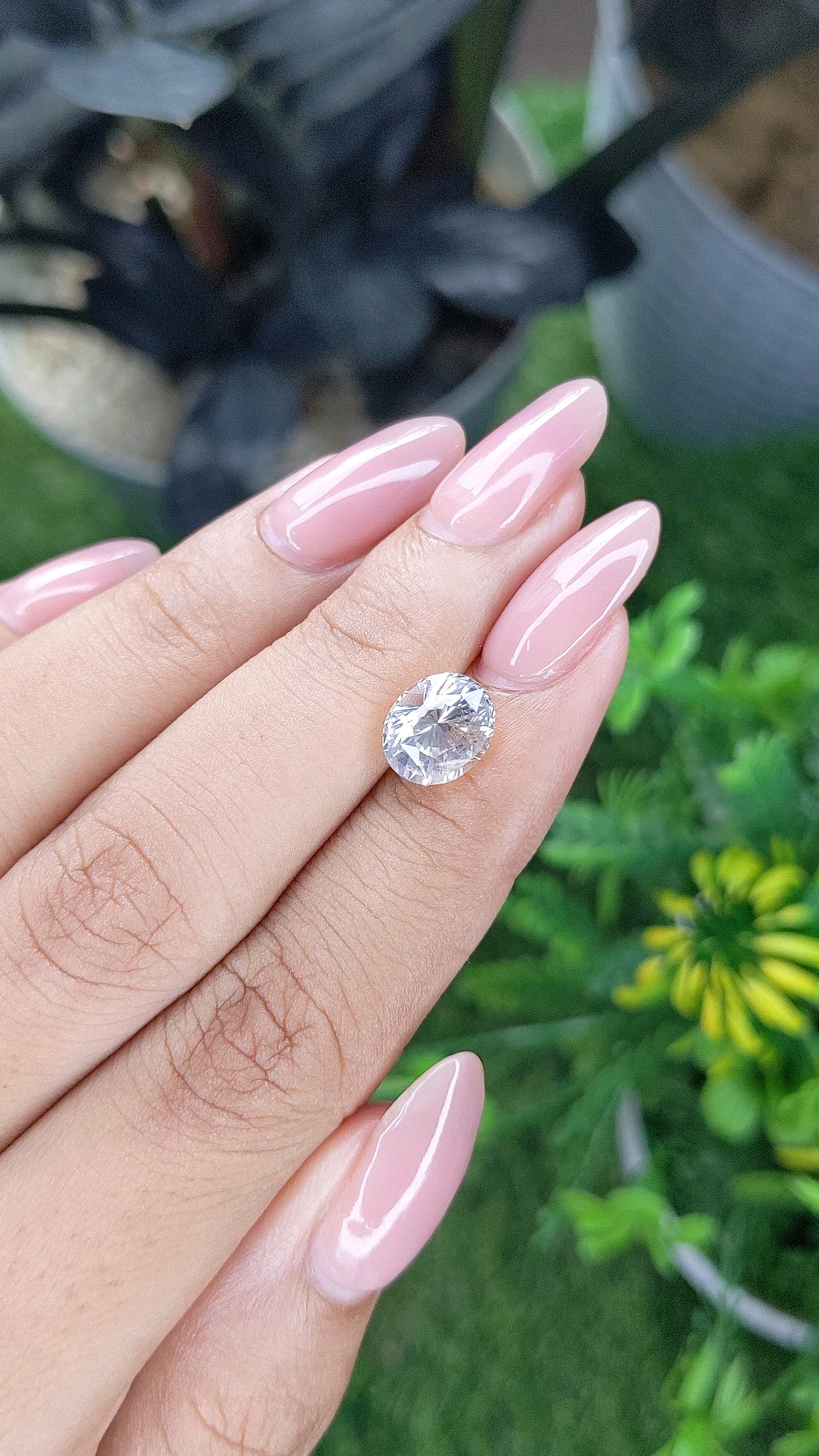 3.01 Ct. White Sapphire from Ceylon (Sri Lanka) Size Video