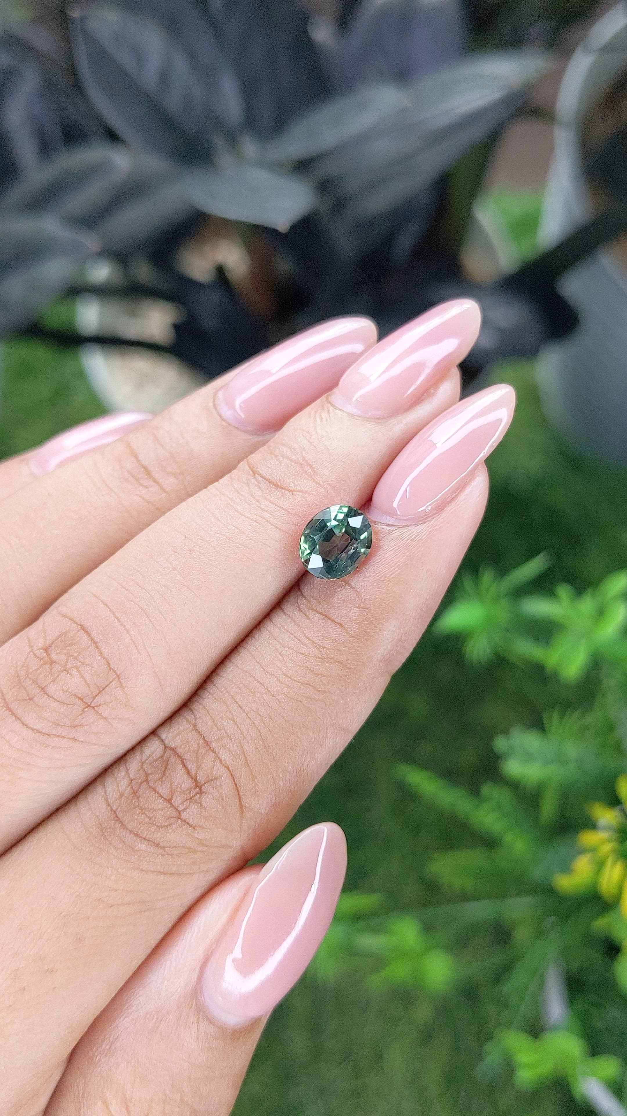 2.01 Ct. Green Sapphire from Madagascar Size Video
