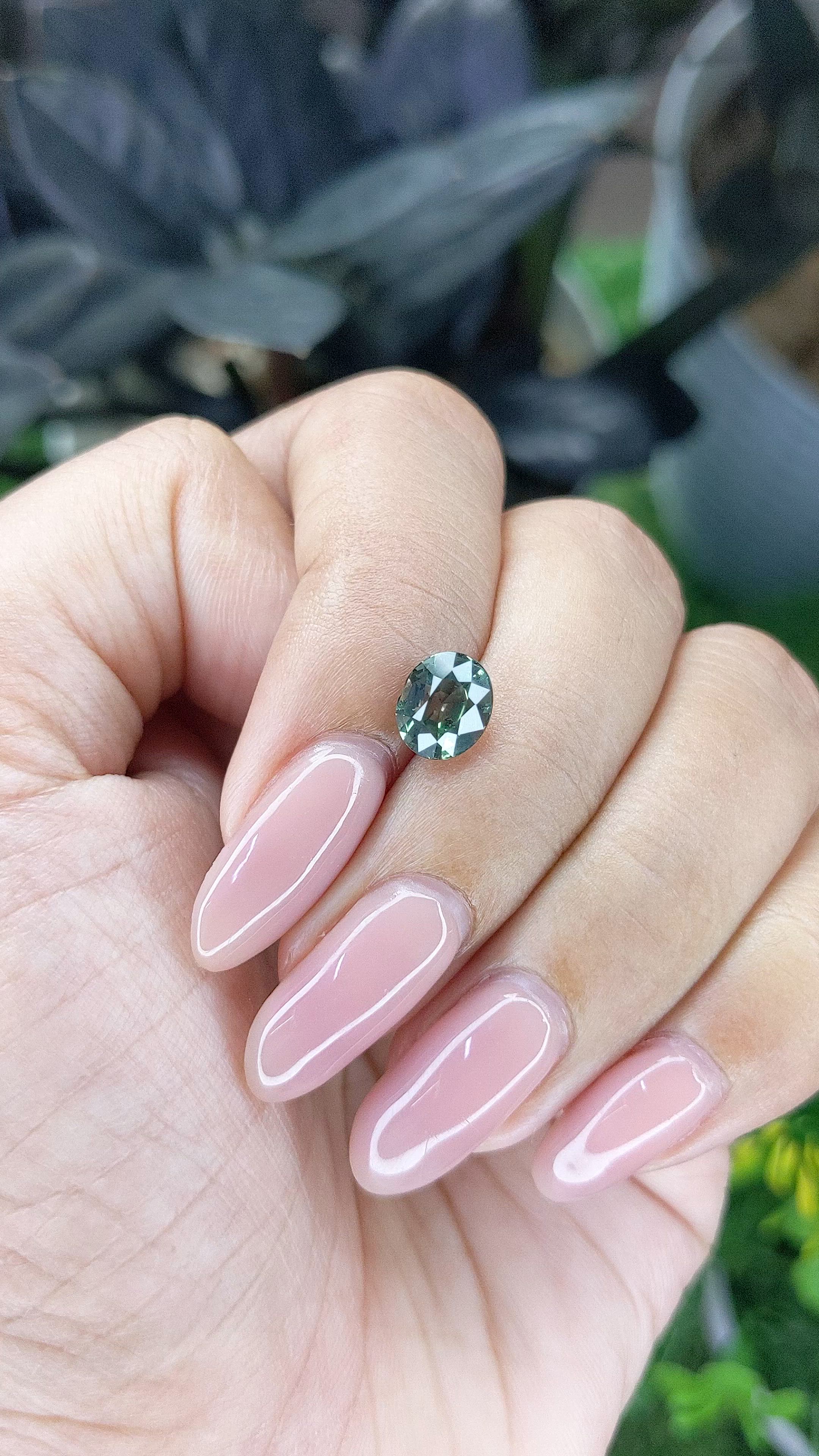 2.01 Ct. Green Sapphire from Madagascar Size Video