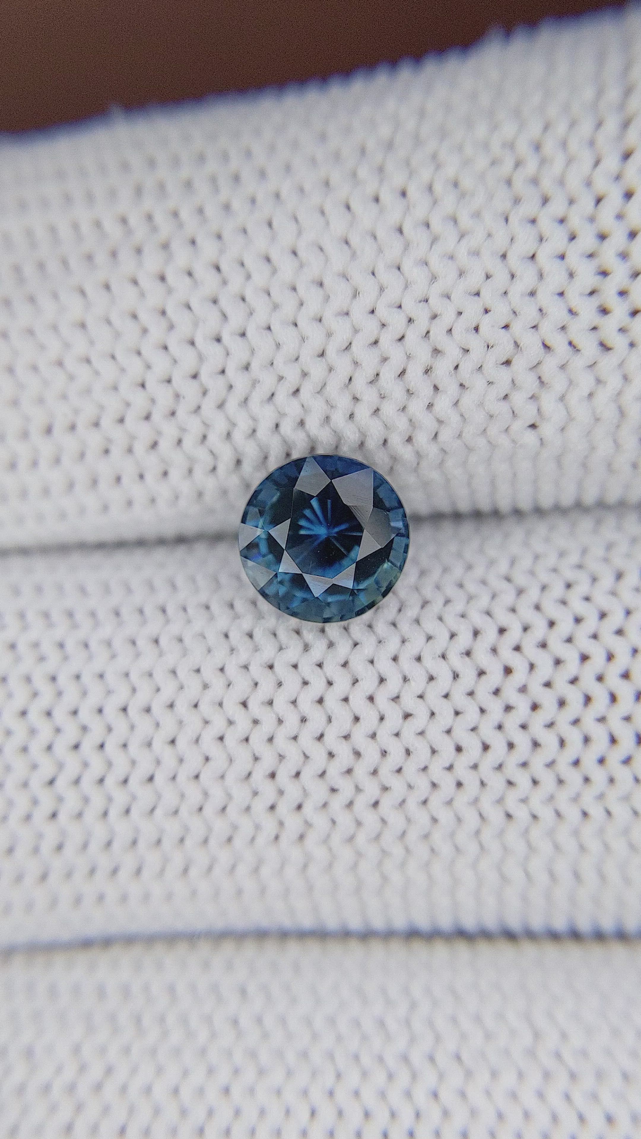 1.57 Ct. Greenish Blue Sapphire from Madagascar Size Video