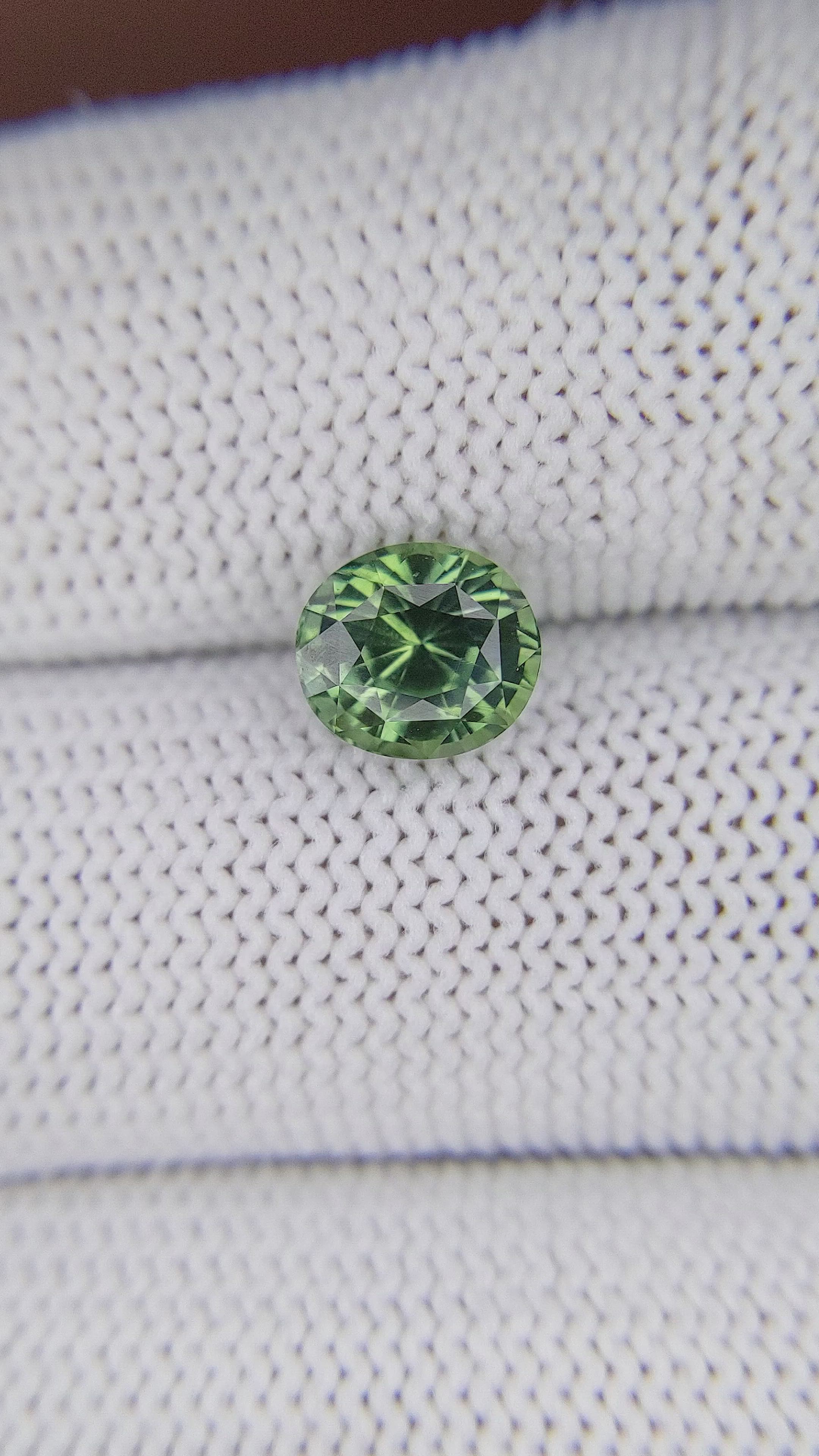 2.07 Ct. Green Sapphire from Madagascar Size Video