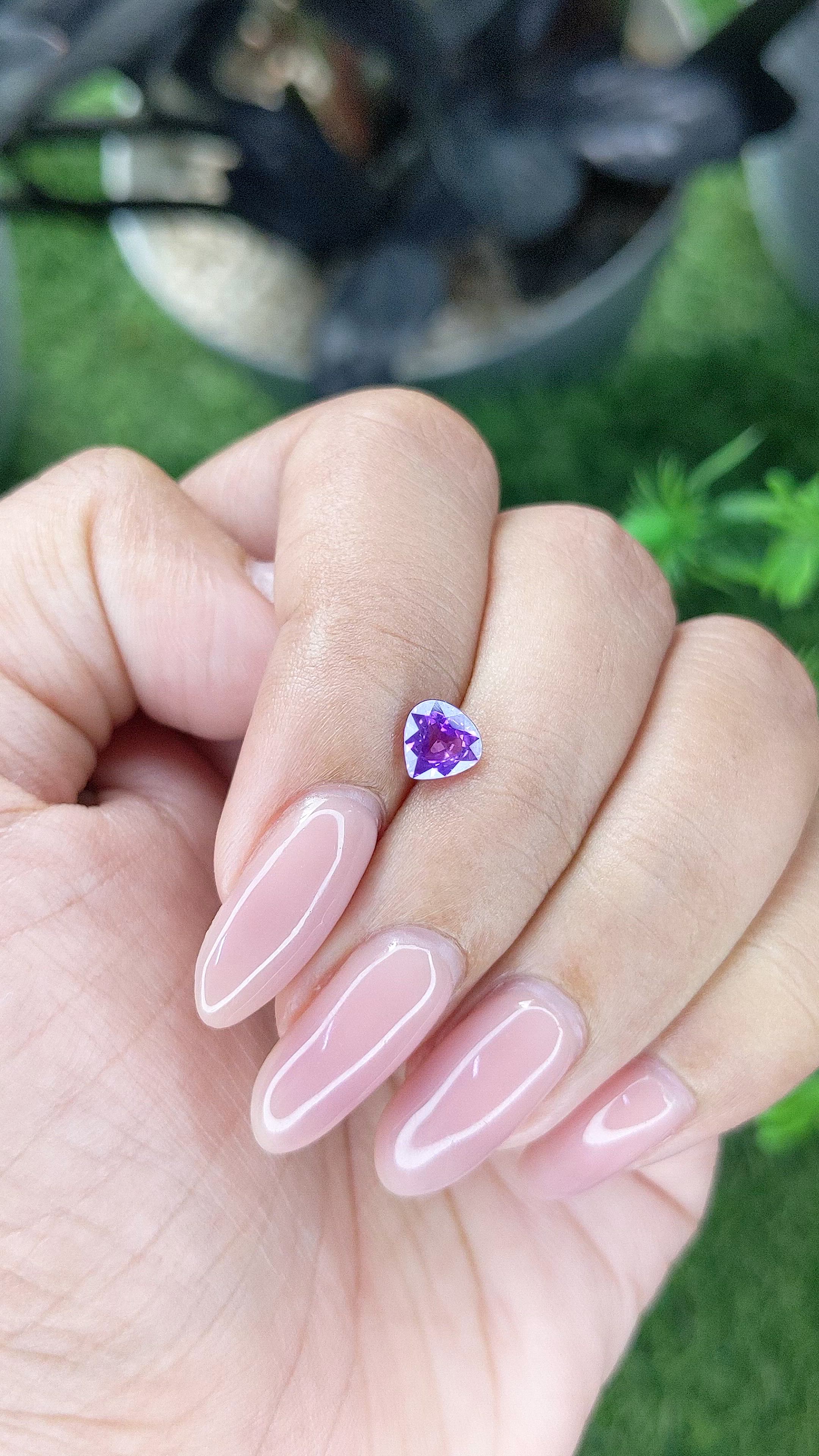 0.82 Ct. Pinkish Purple Sapphire from Ceylon (Sri Lanka) Size Video