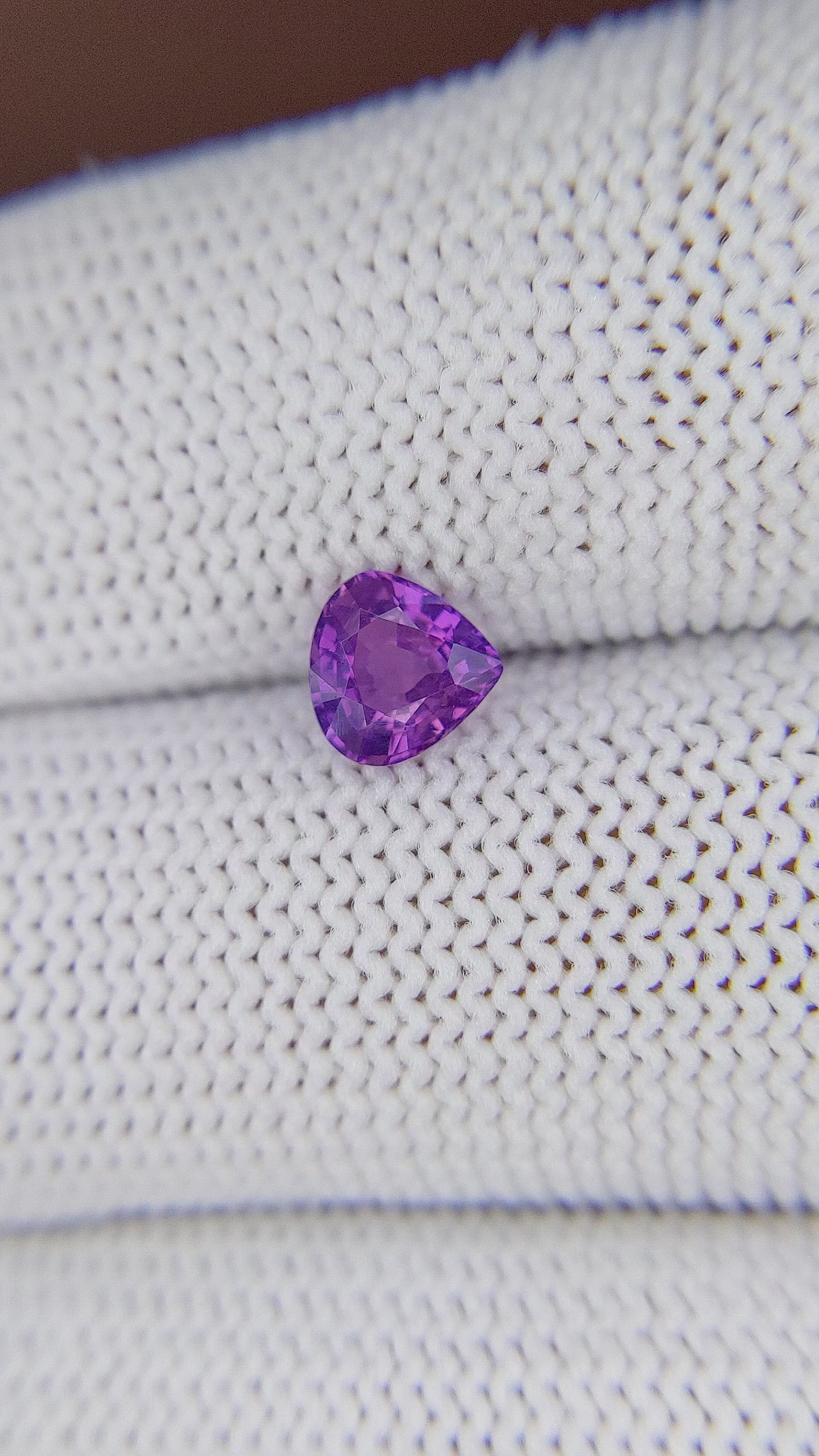 0.82 Ct. Pinkish Purple Sapphire from Ceylon (Sri Lanka) Size Video