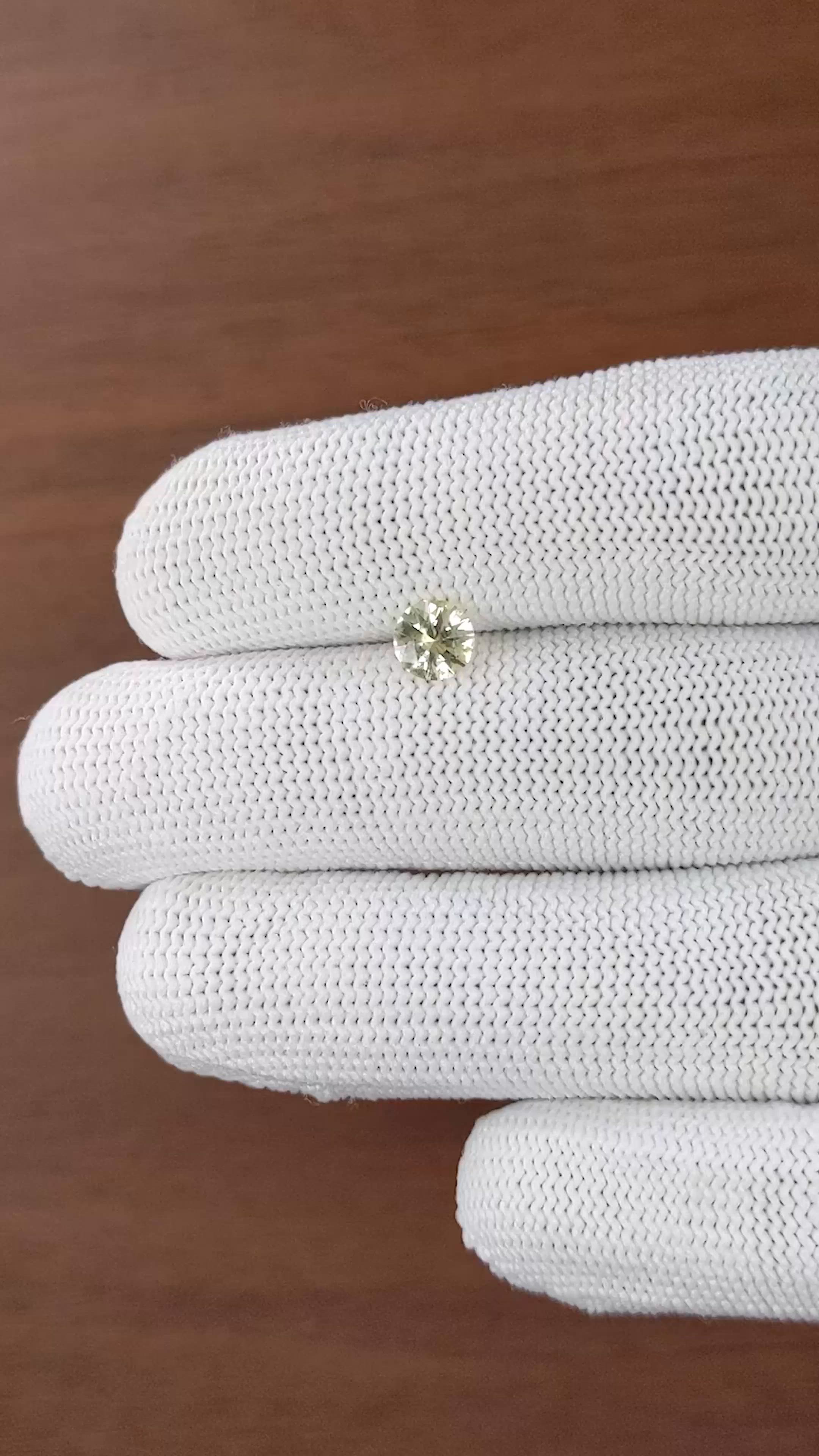 0.78 Ct. Yellow Sapphire from Ceylon (Sri Lanka) Size Video