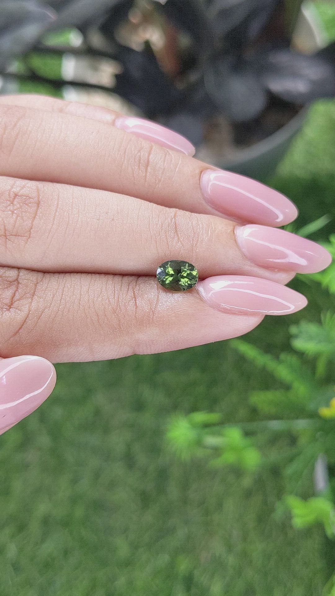 1.08 Ct. Green Sapphire from Madagascar Size Video