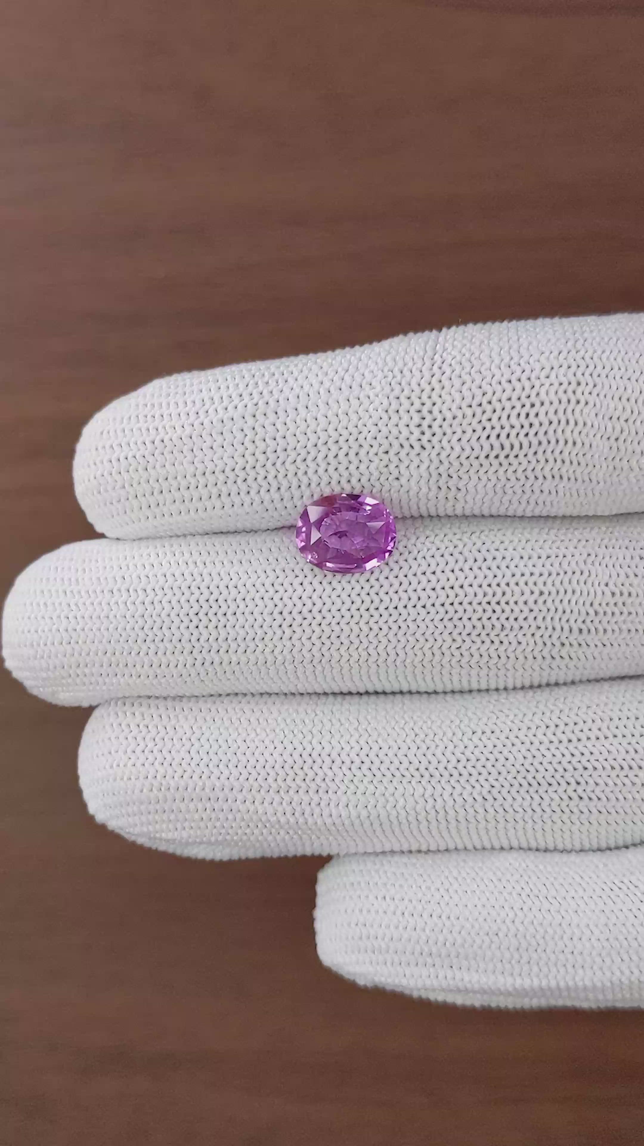 2.56 Ct. Pinkish Purple Sapphire from Madagascar Size Video