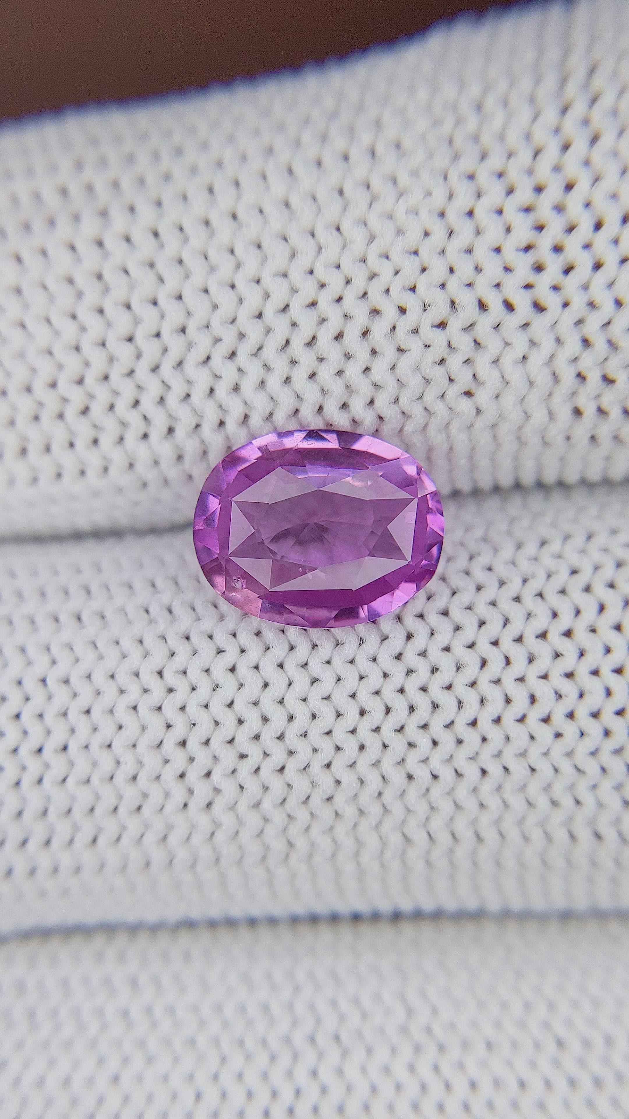 2.56 Ct. Pinkish Purple Sapphire from Madagascar Size Video