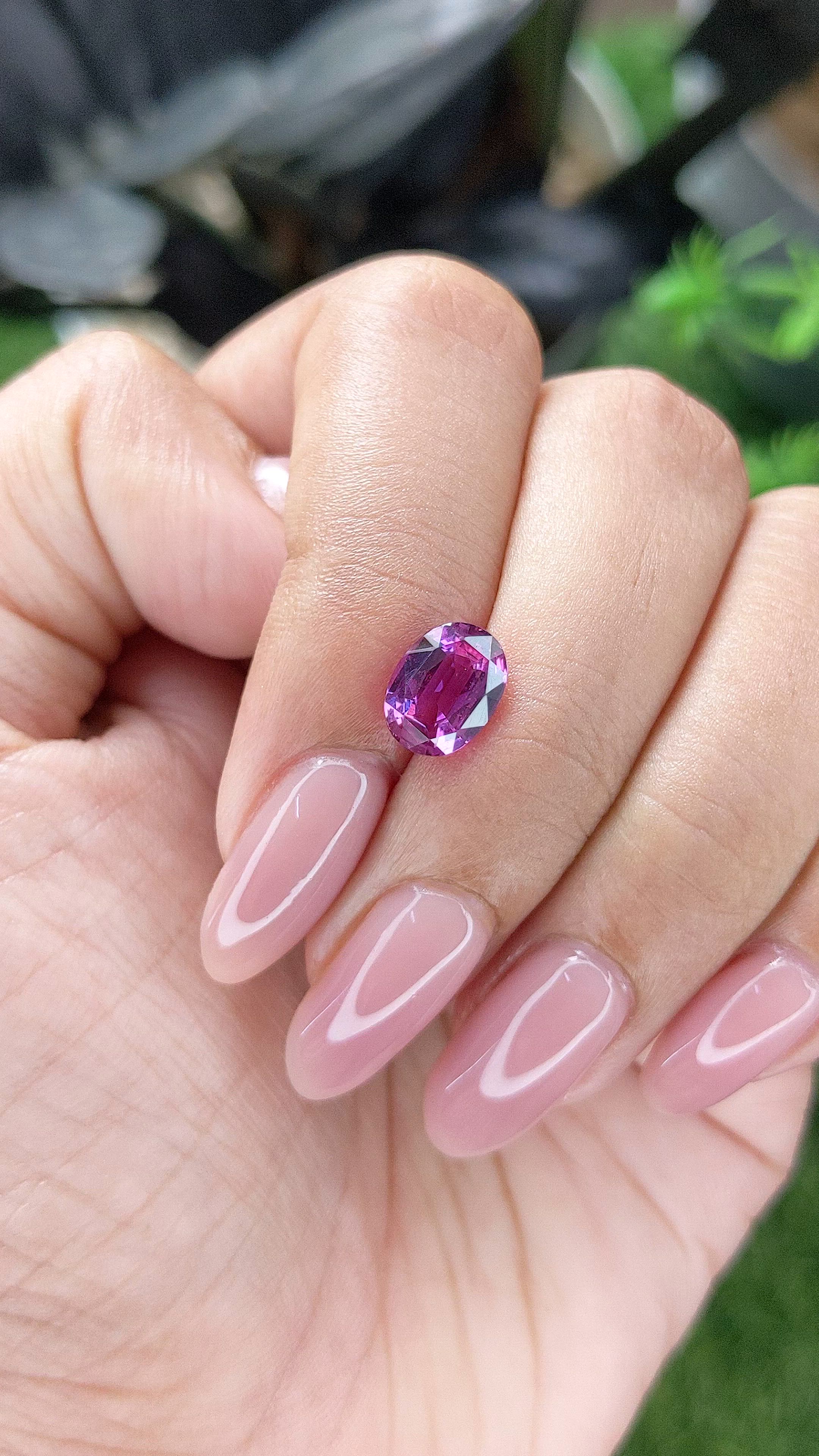 2.22 Ct. Purplish Pink Sapphire from Madagascar Size Video