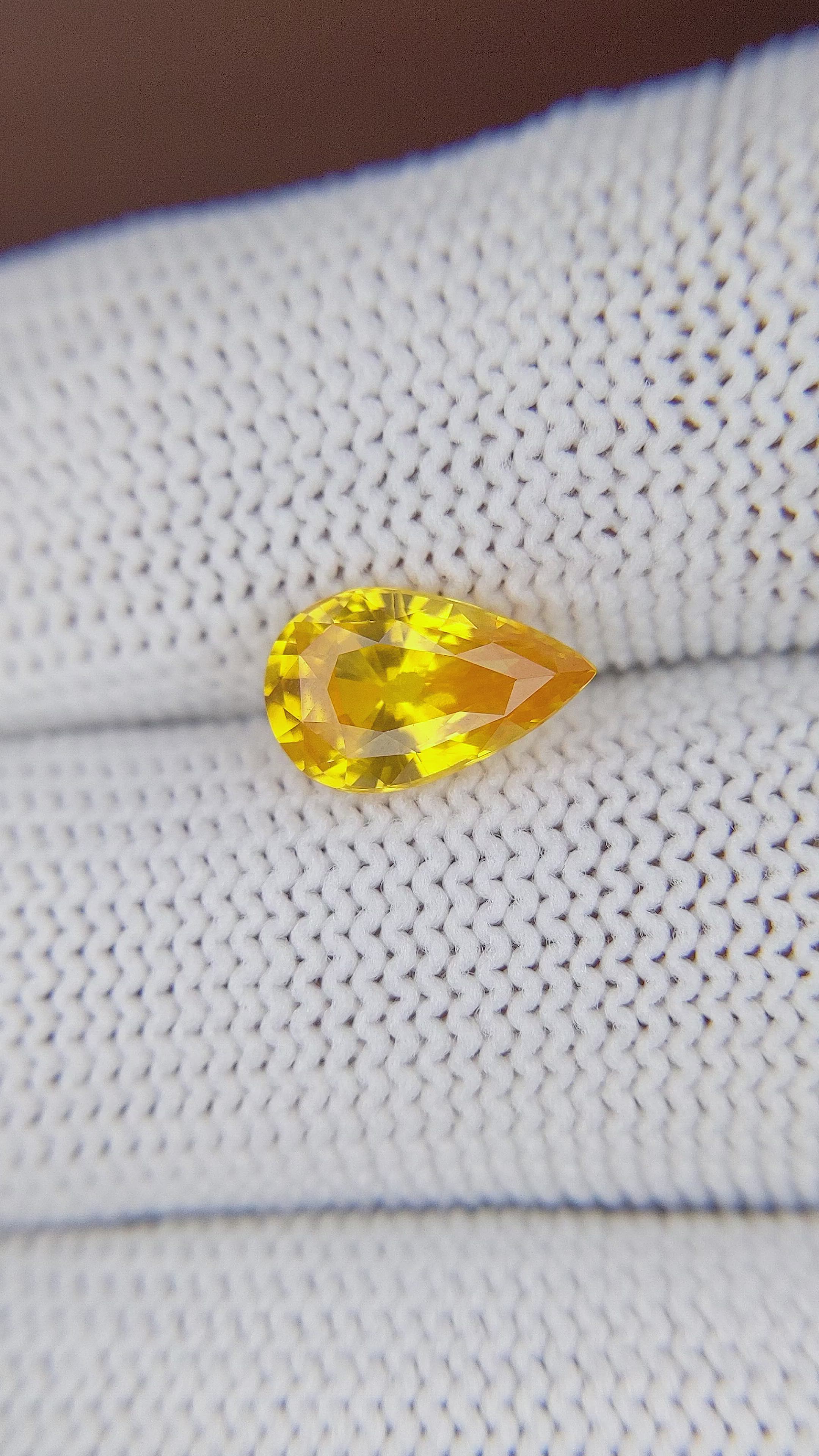 2.13 Ct. Orangish Yellow Sapphire from Ceylon (Sri Lanka) Size Video