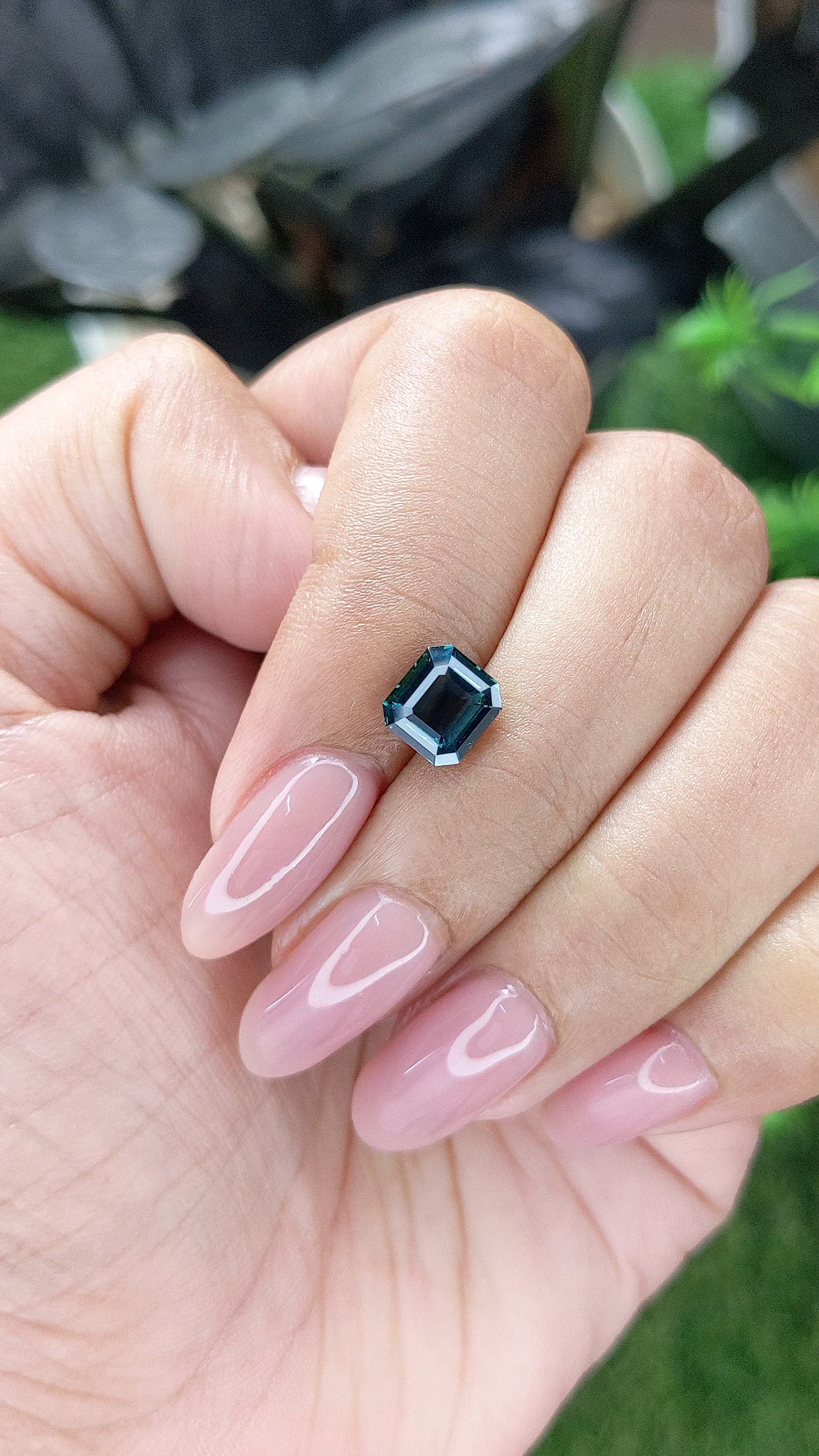 2.04 Ct. Bluish Green Sapphire from Kenya Size Video