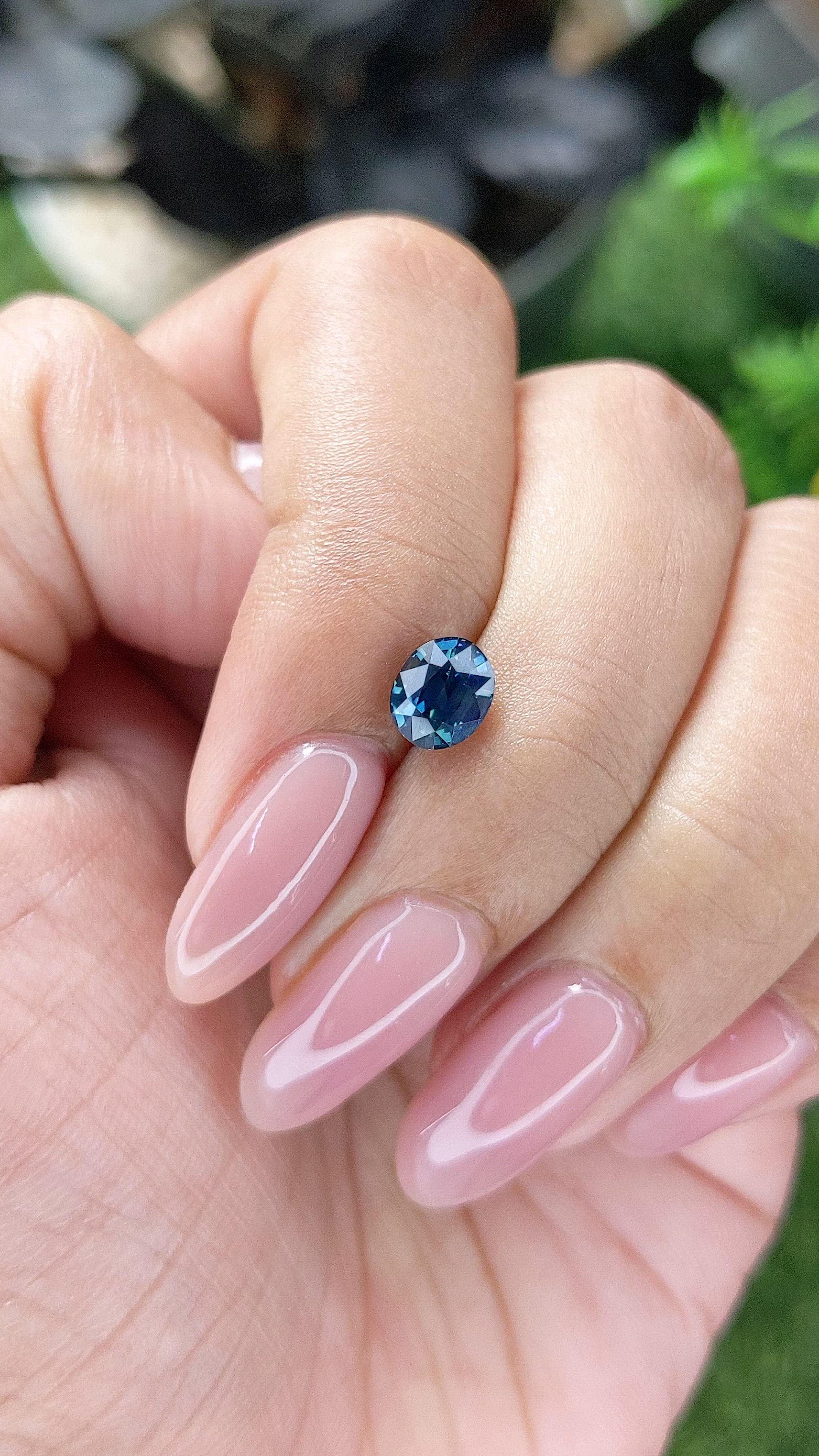 1.20 Ct. Greenish Blue Sapphire from Kenya Size Video