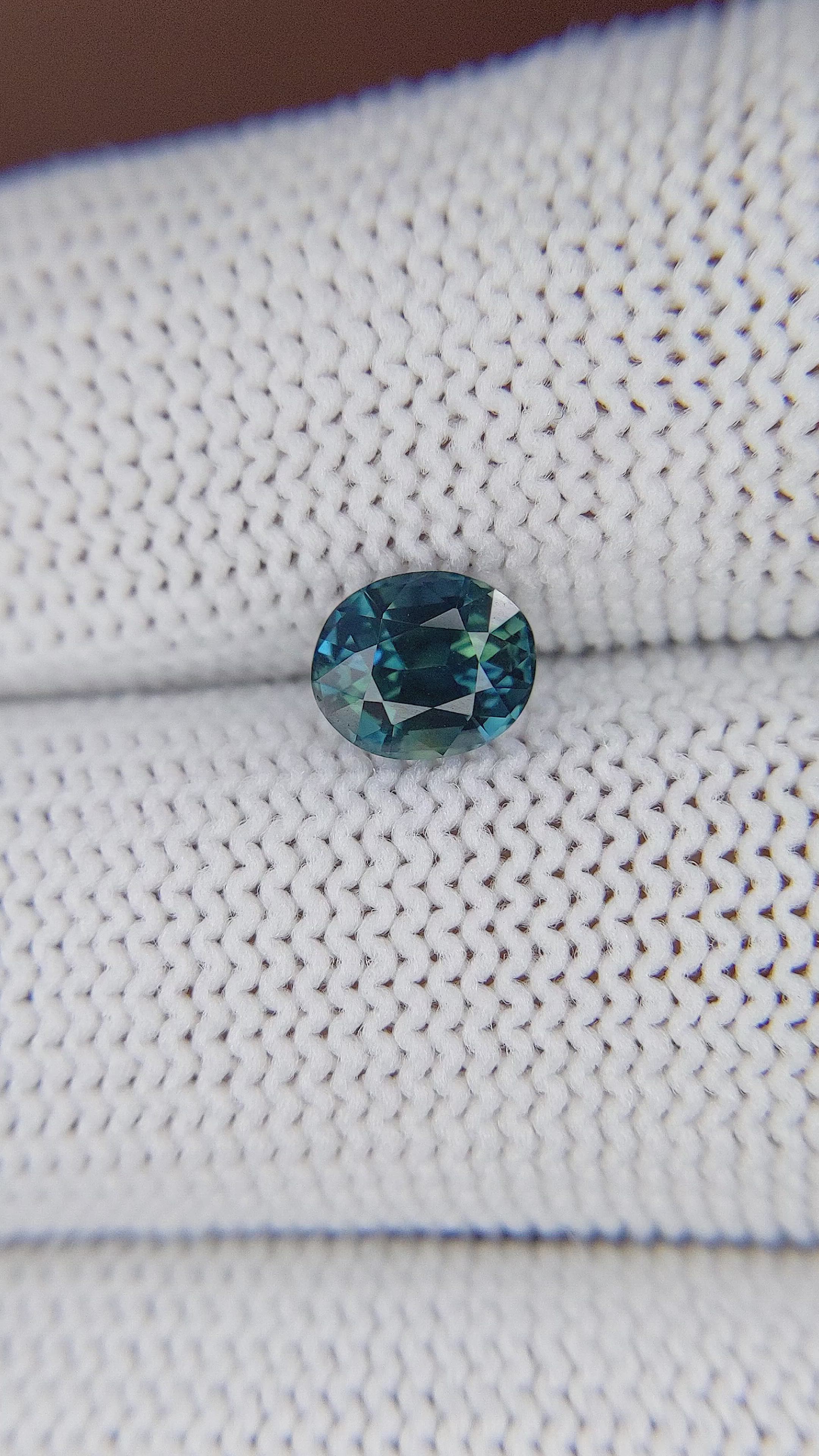 1.20 Ct. Greenish Blue Sapphire from Kenya Size Video