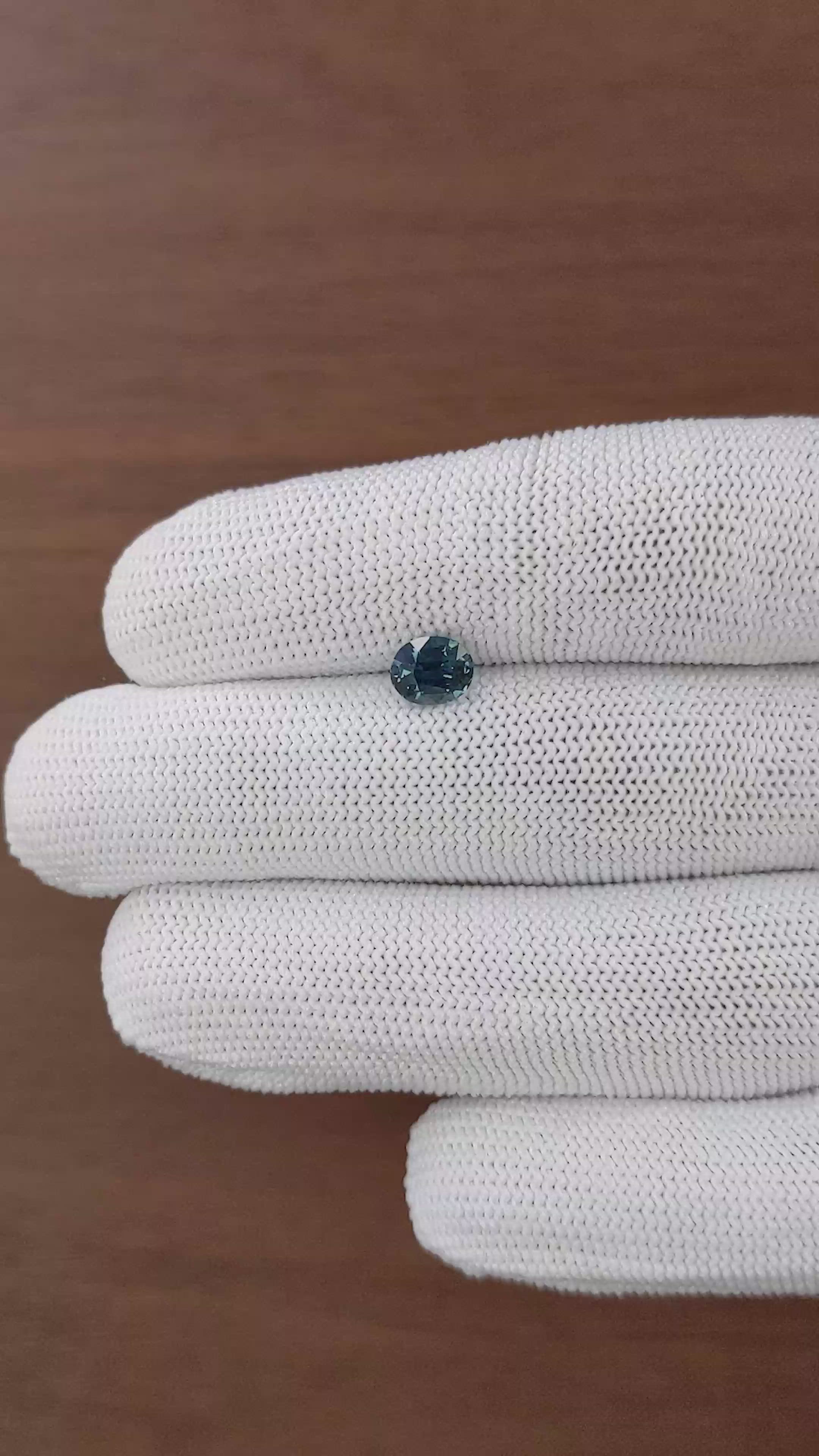 1.20 Ct. Greenish Blue Sapphire from Kenya Size Video