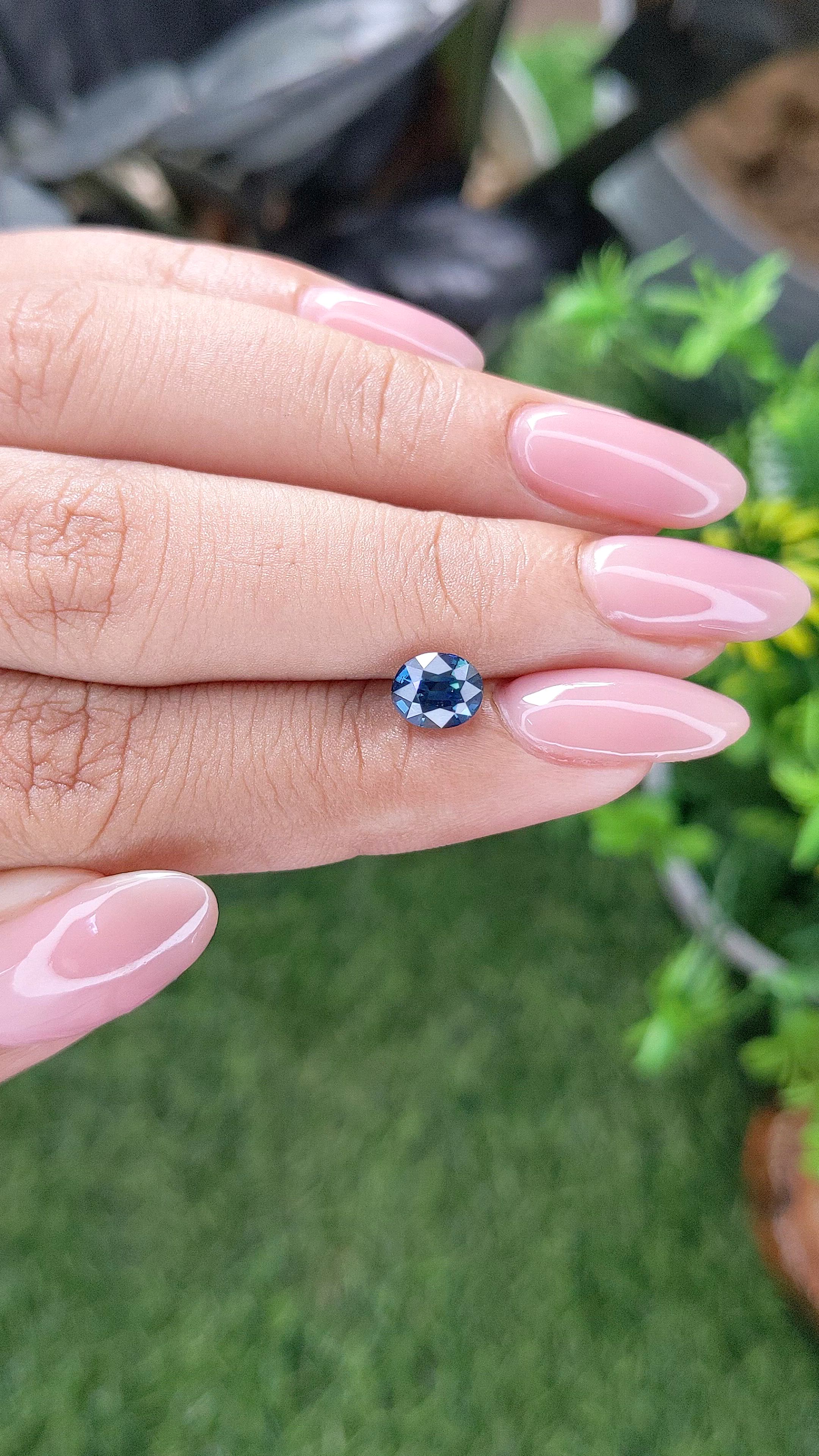 1.20 Ct. Greenish Blue Sapphire from Kenya Size Video